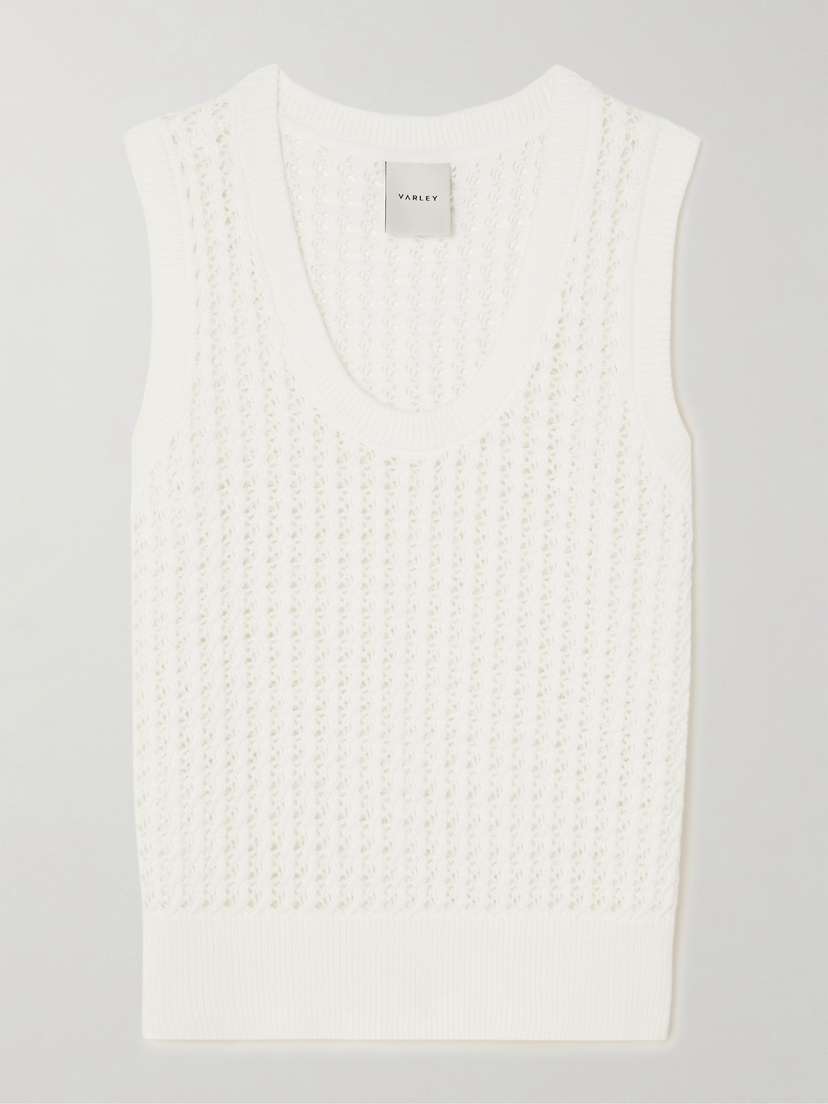 Varley Ferns Open-knit Cotton Tank