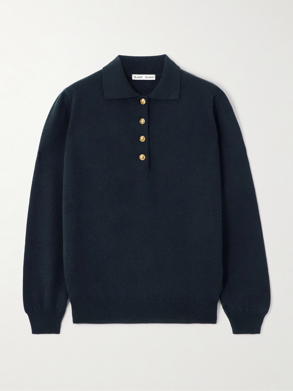 Blazé Milano Highland Wool And Cashmere-blend Polo Sweater In Blue