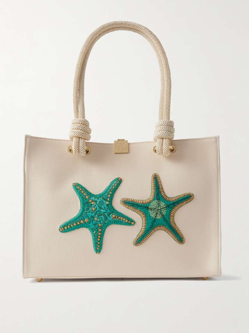 Olympia Le-Tan Appliquéd Canvas Tote