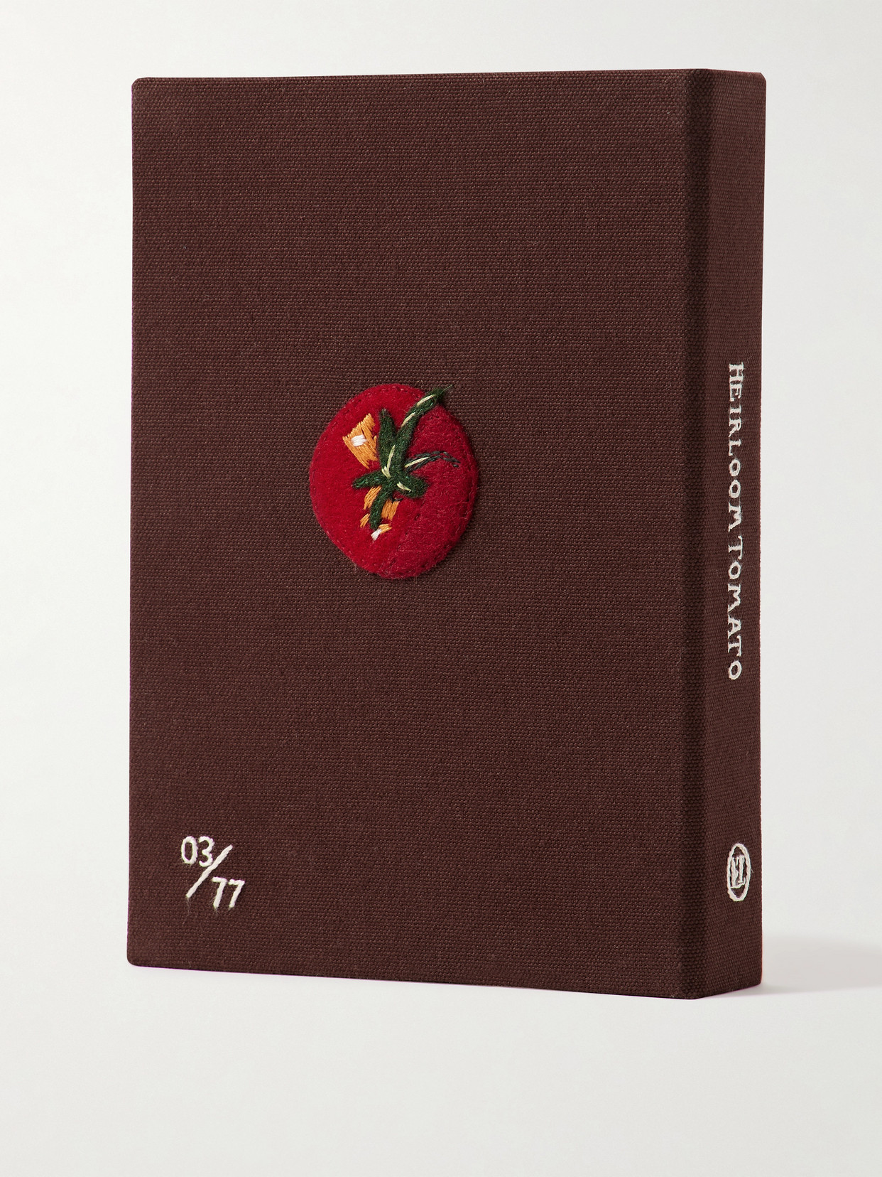 Shop Olympia Le-tan Tomatoes Embroidered Appliquéd Canvas Clutch