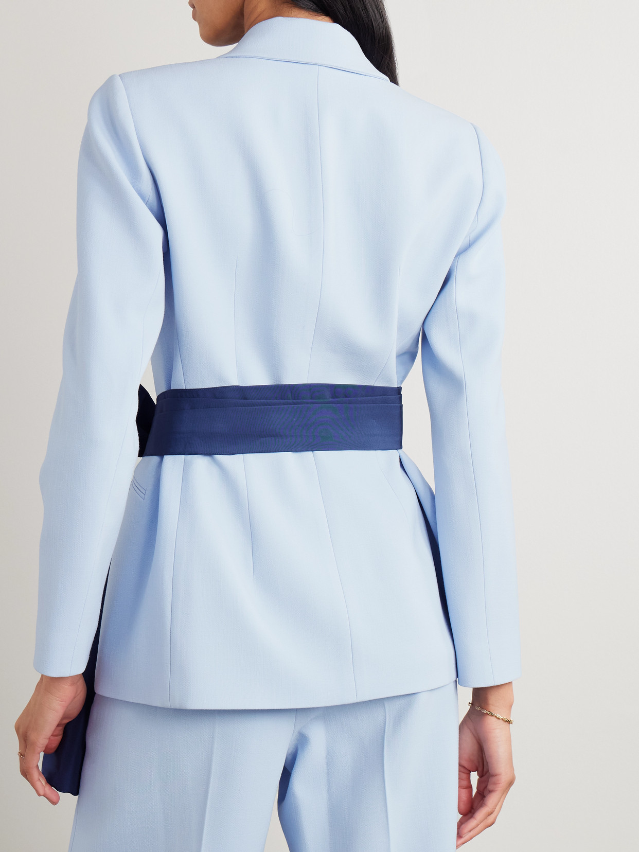 Carolina Herrera Belted Wool-blend Crepe Blazer