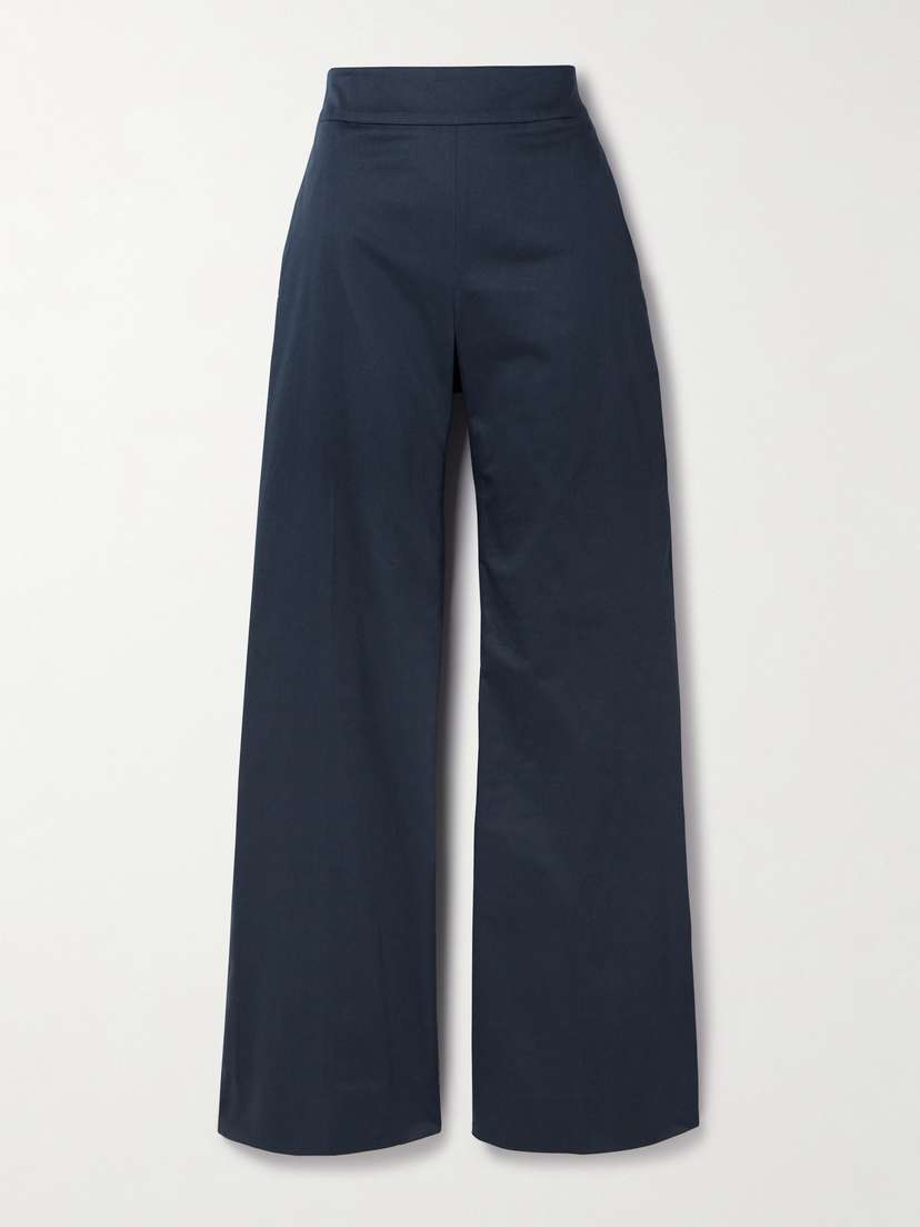 Carolina Herrera Cotton-blend Sateen Wide-leg Pants
