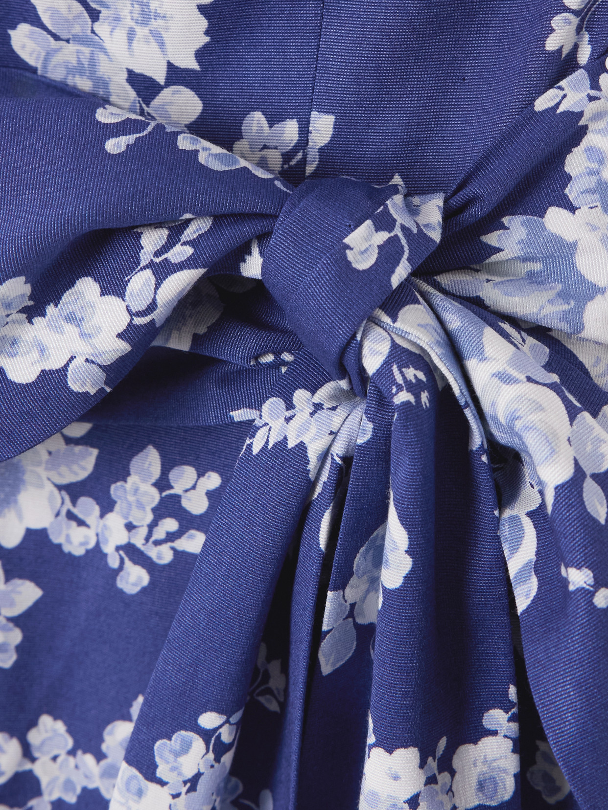 Carolina Herrera Belted Floral-print Faille Midi Dress In Blue