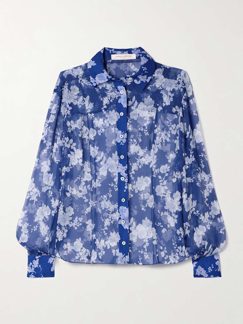 Carolina Herrera Floral-print Silk-crepon Shirt
