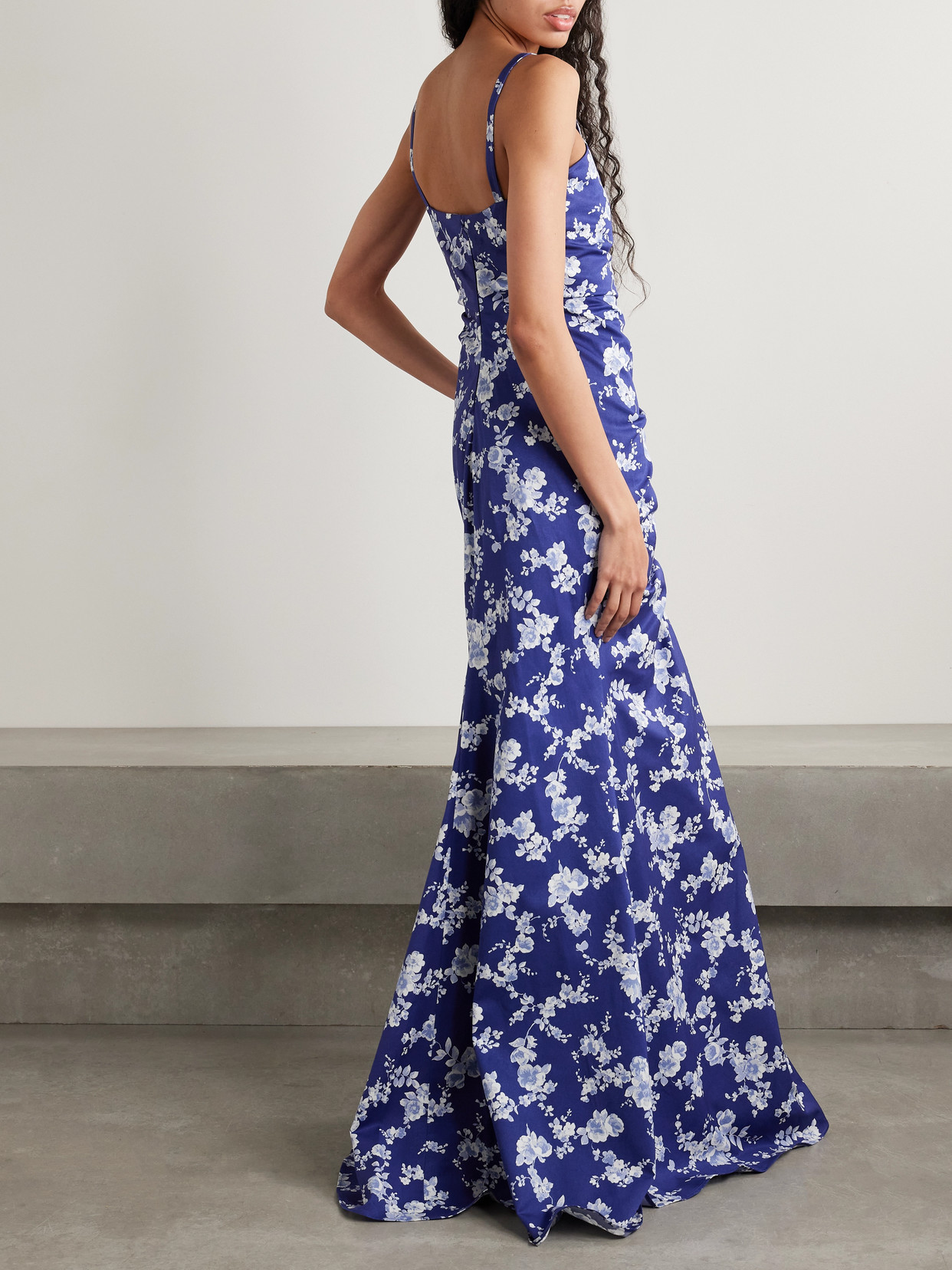 Carolina Herrera Floral-print Stretch Cotton Faille Gown