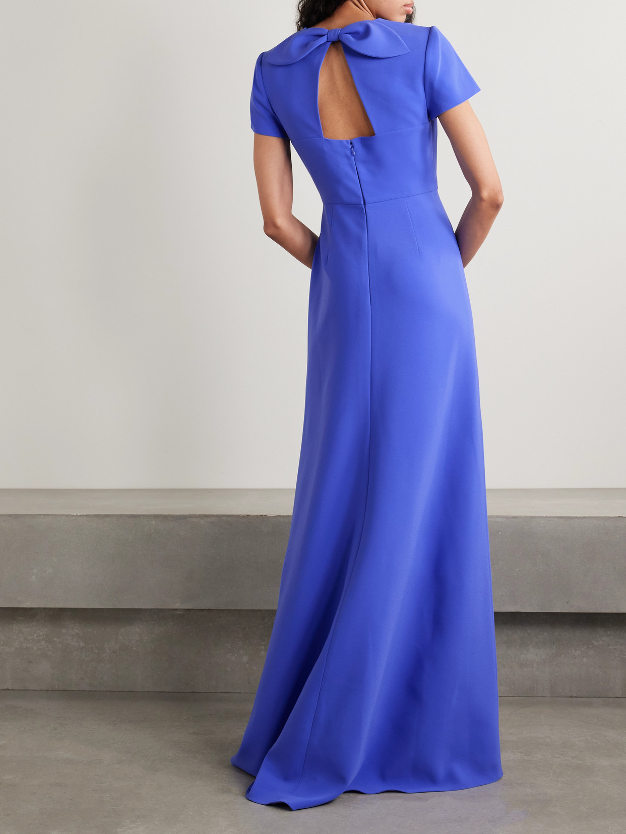Carolina Herrera Appliquéd Embellished Crepe Gown