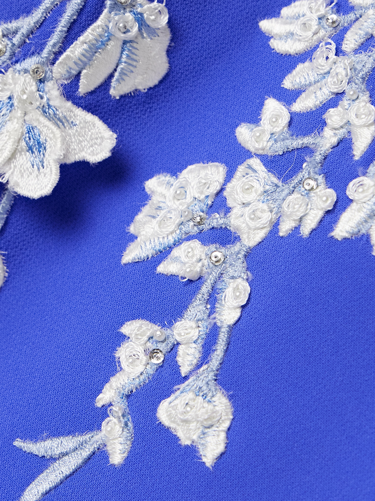 Carolina Herrera Appliquéd Embellished Crepe Gown