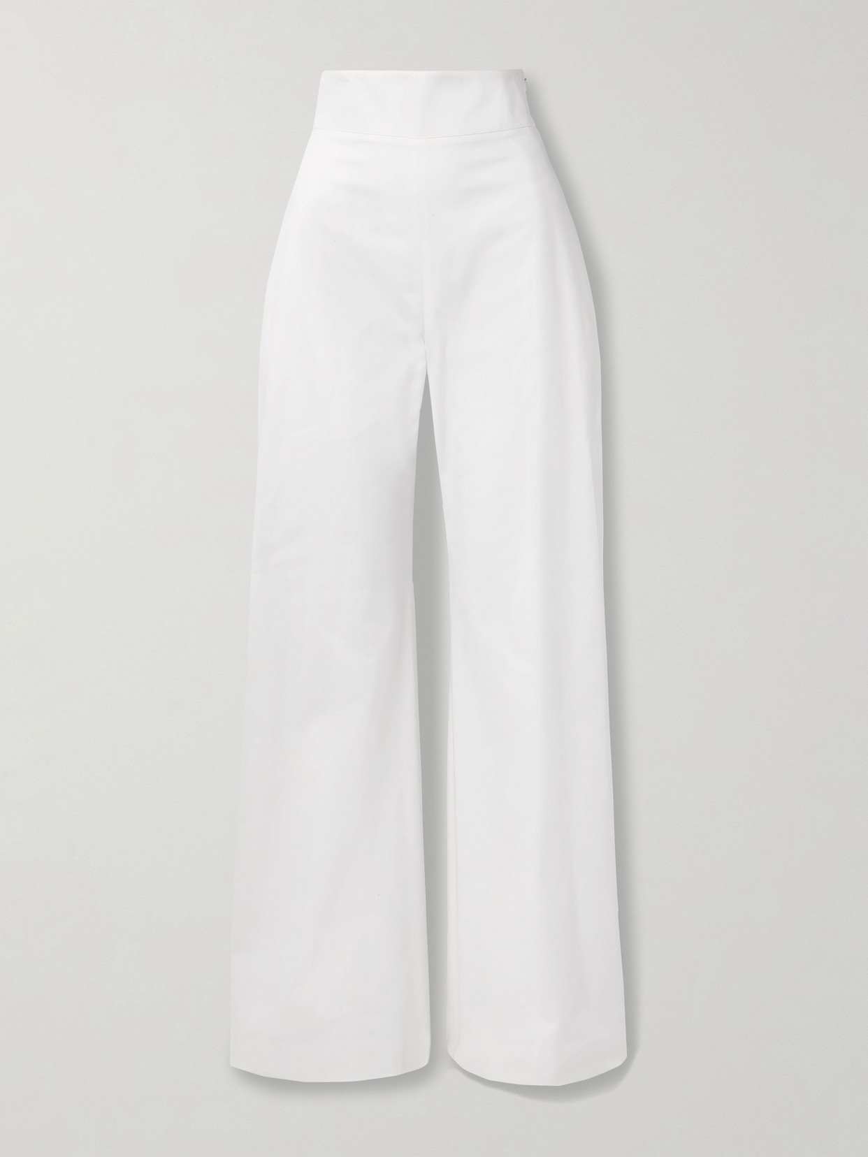 Carolina Herrera Cotton-blend Sateen Wide-leg Pants