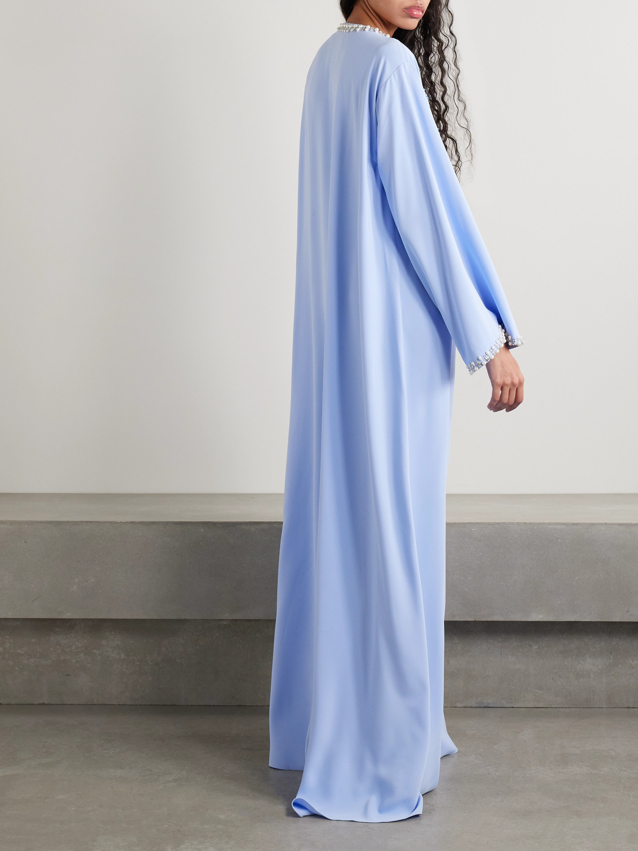 Carolina Herrera Embellished Embroidered Crepe Gown