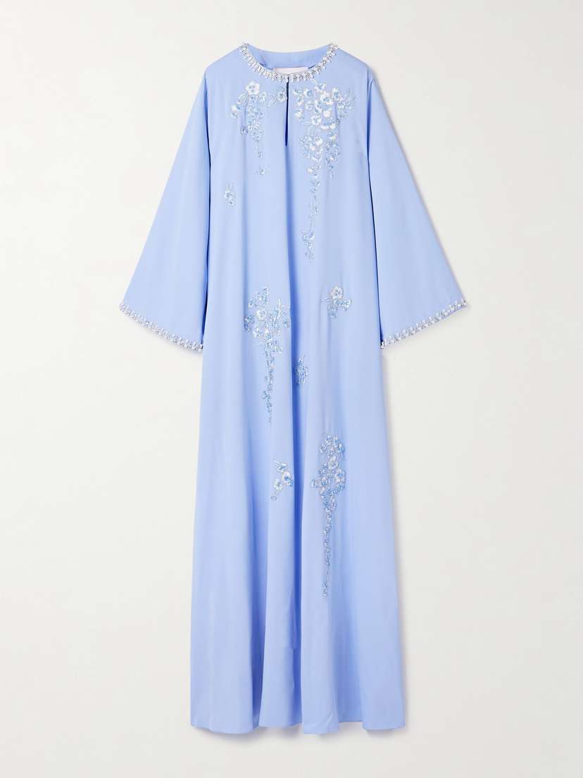 Carolina Herrera Embellished Embroidered Crepe Gown