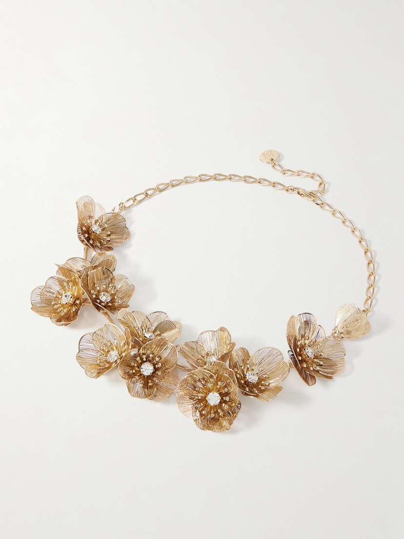 Carolina Herrera tone Crystal Necklace