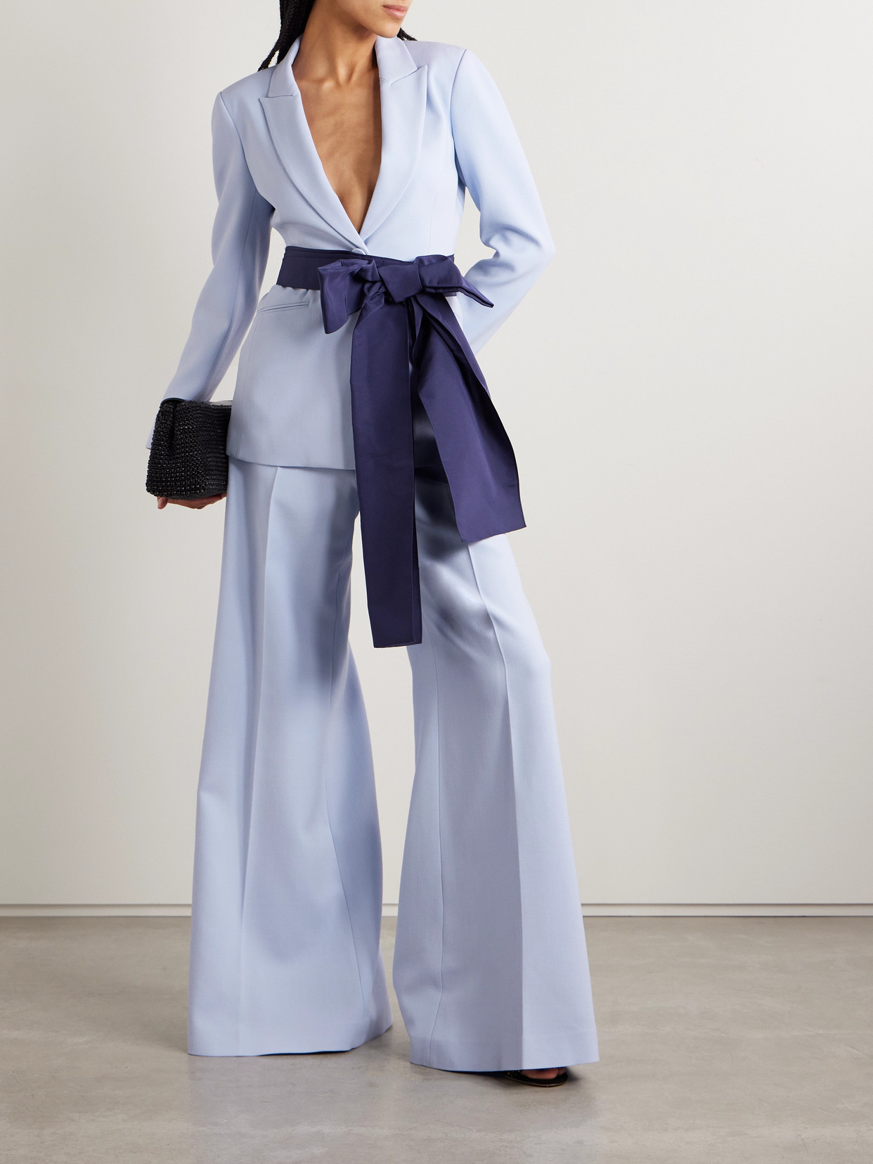 Carolina Herrera Wool-blend Crepe Wide-leg Pants