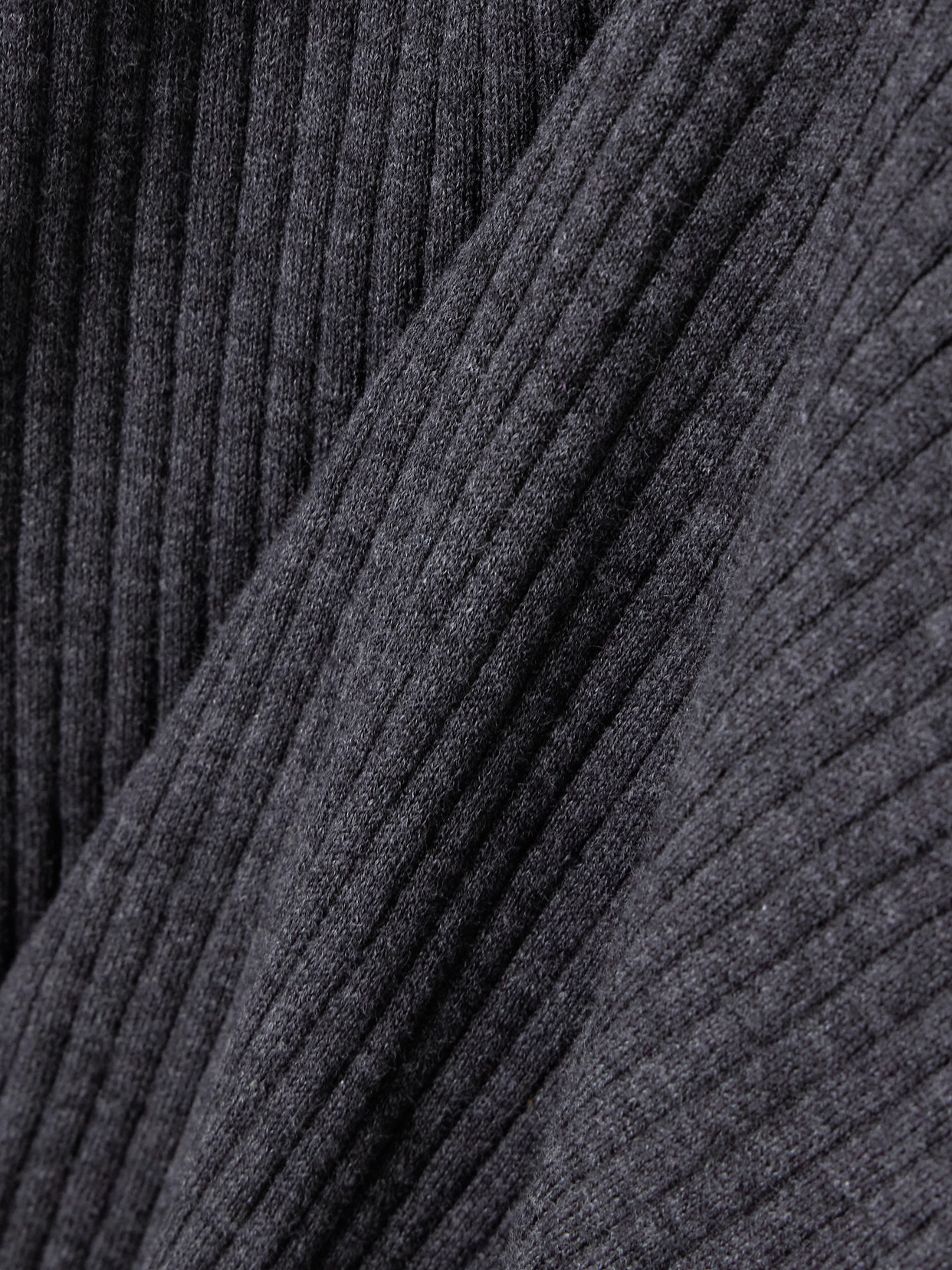 Asymmetric Cutout Ribbed Cotton And Cashmere-Sweater