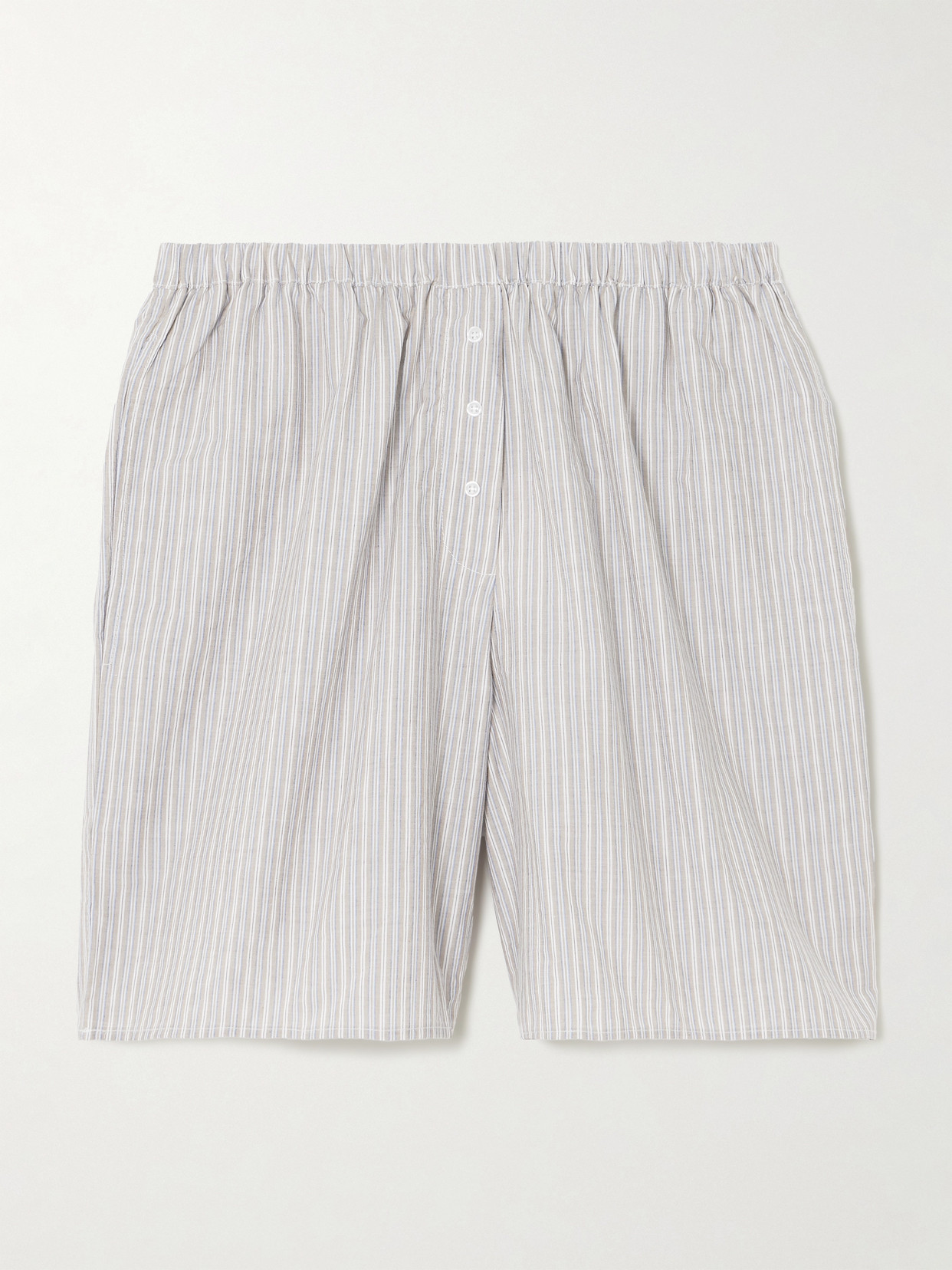 Deiji Studios Striped Organic Cotton-poplin Shorts
