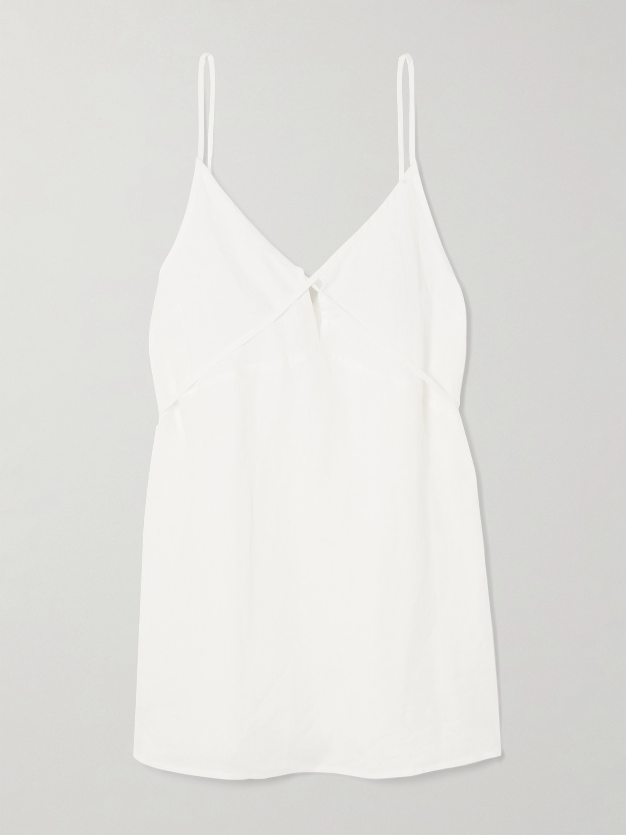 Deiji Studios Tie-detailed Linen Mini Dress