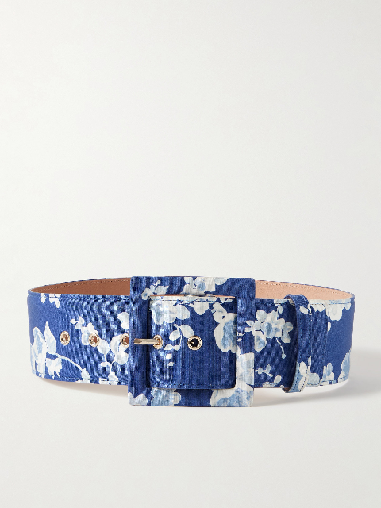 Carolina Herrera Icon Floral-print Leather-backed Faille Belt