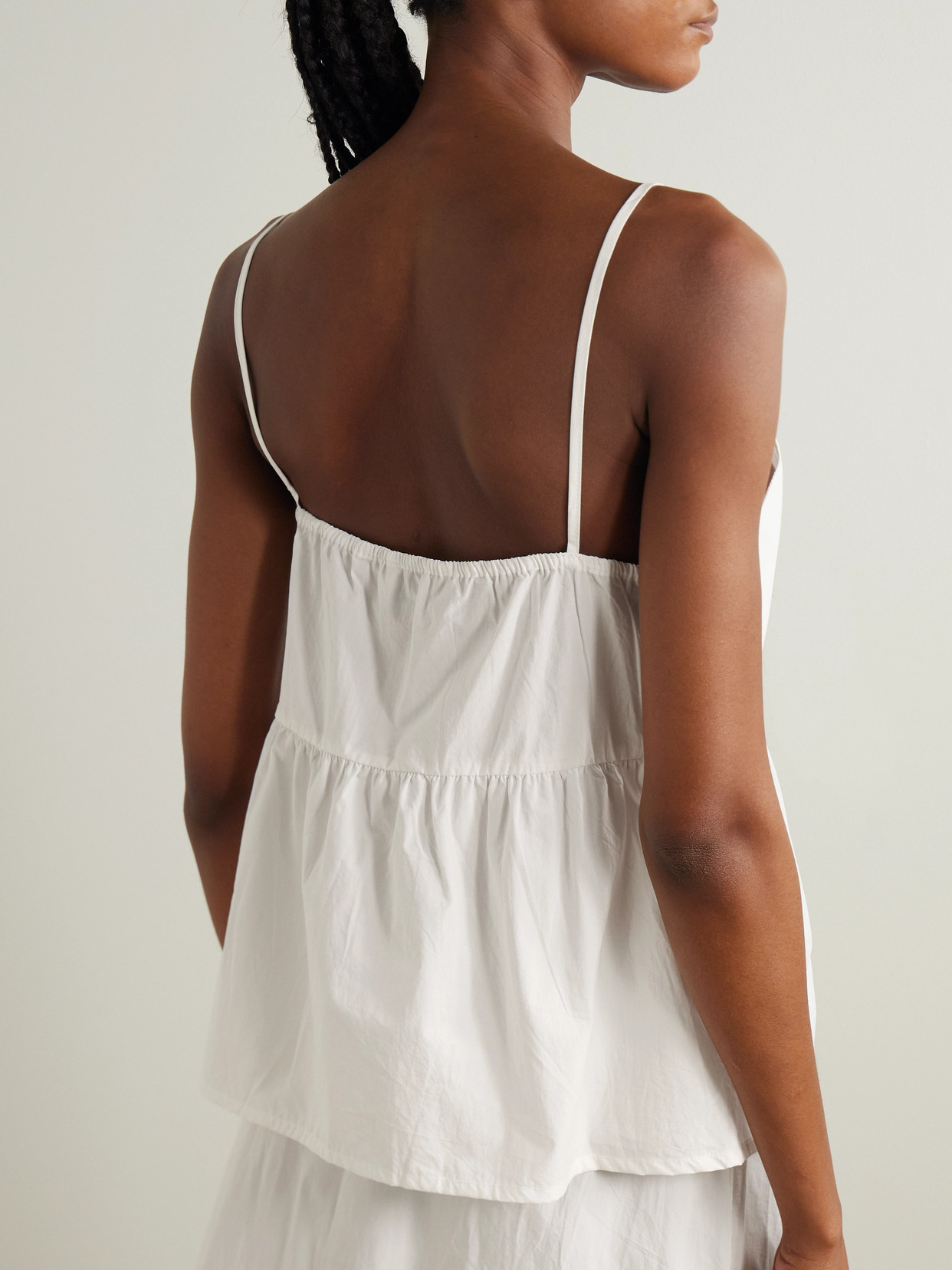 Tie-Detailed Organic Cotton-Poplin Top