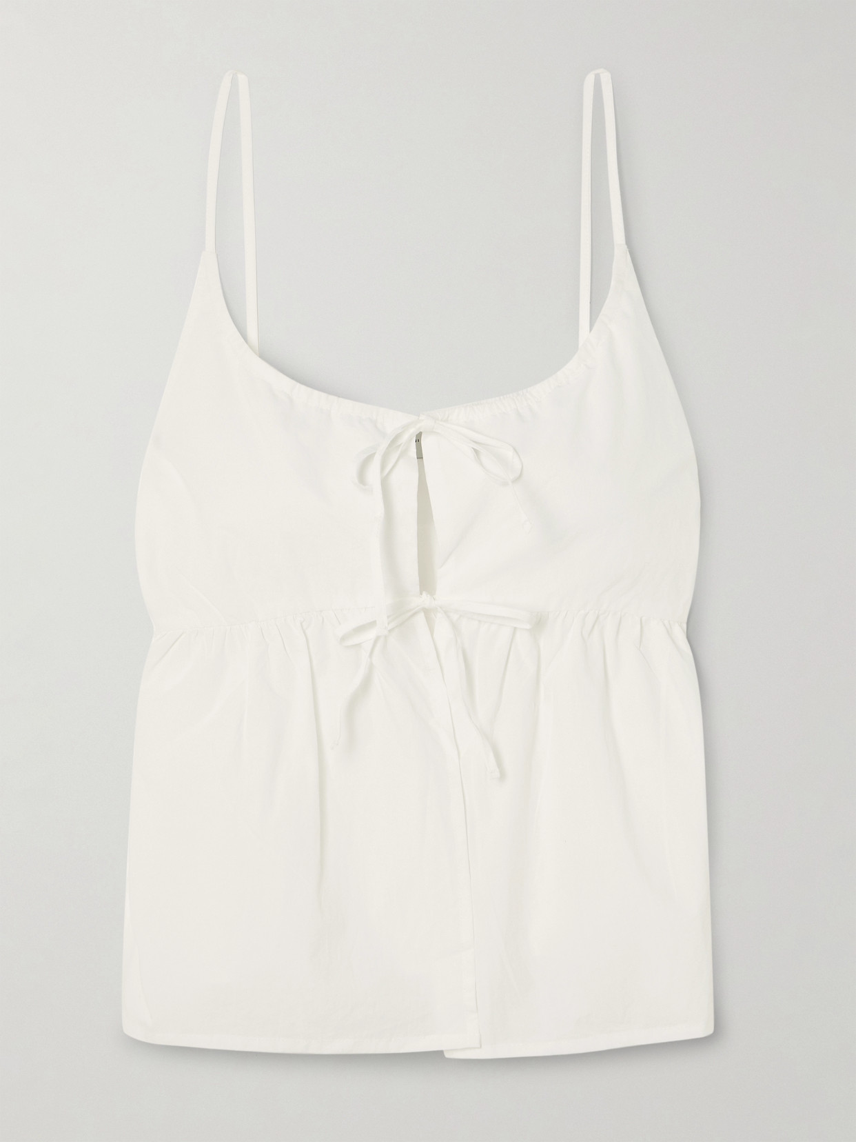 Deiji Studios - Tie-detailed Organic Cotton-poplin Top - White