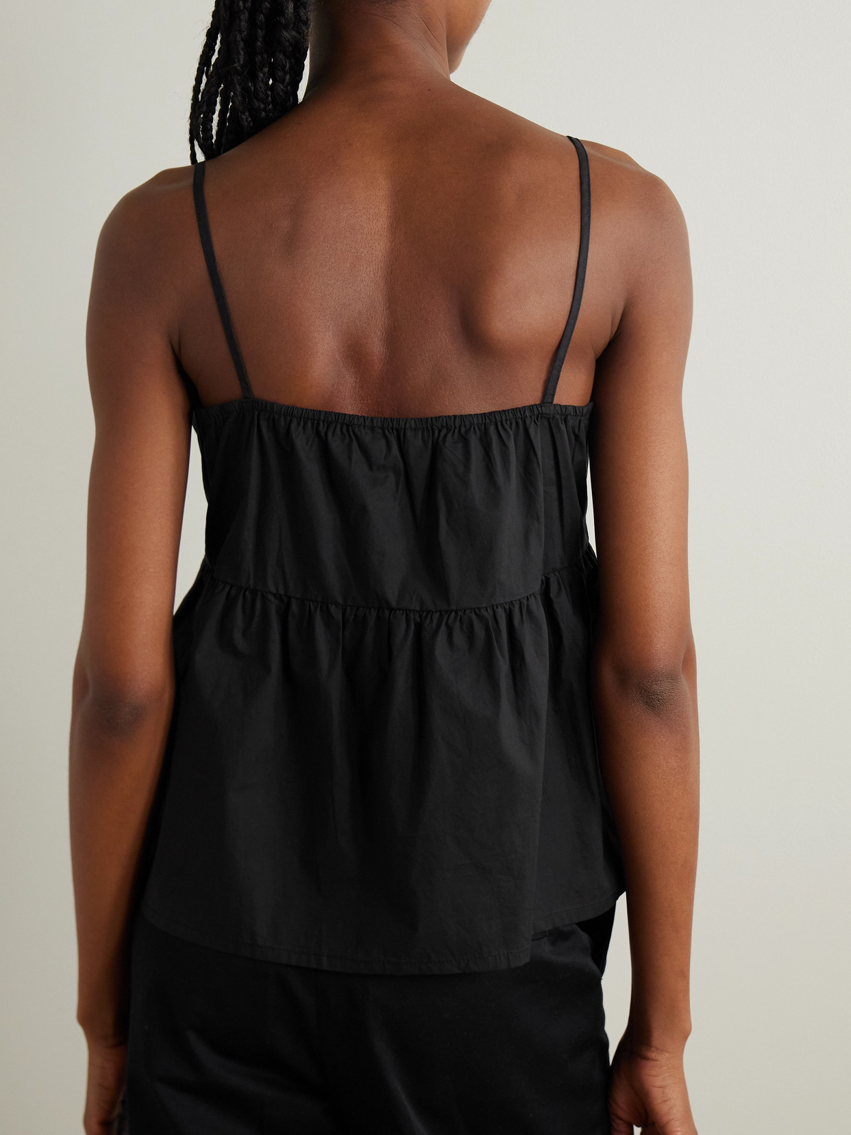 Tie-Detailed Organic Cotton-Poplin Top