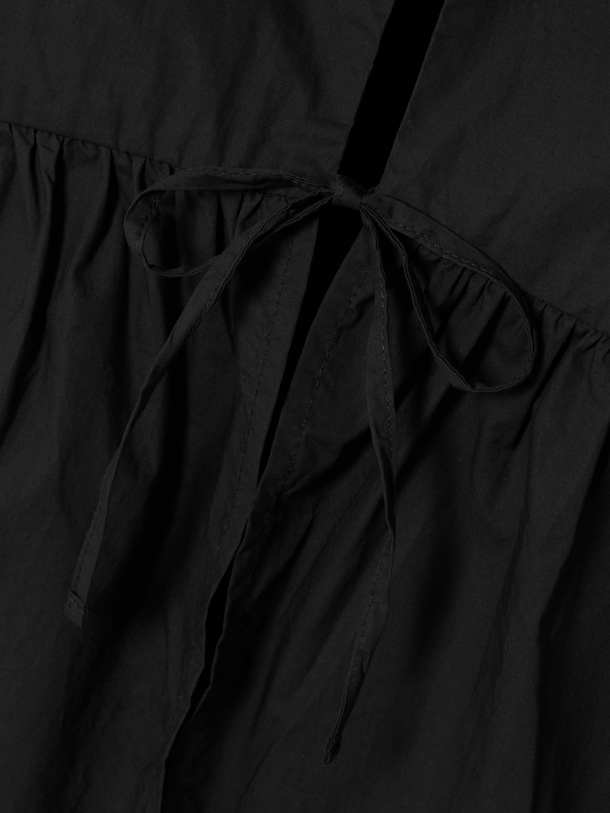 Tie-Detailed Organic Cotton-Poplin Top