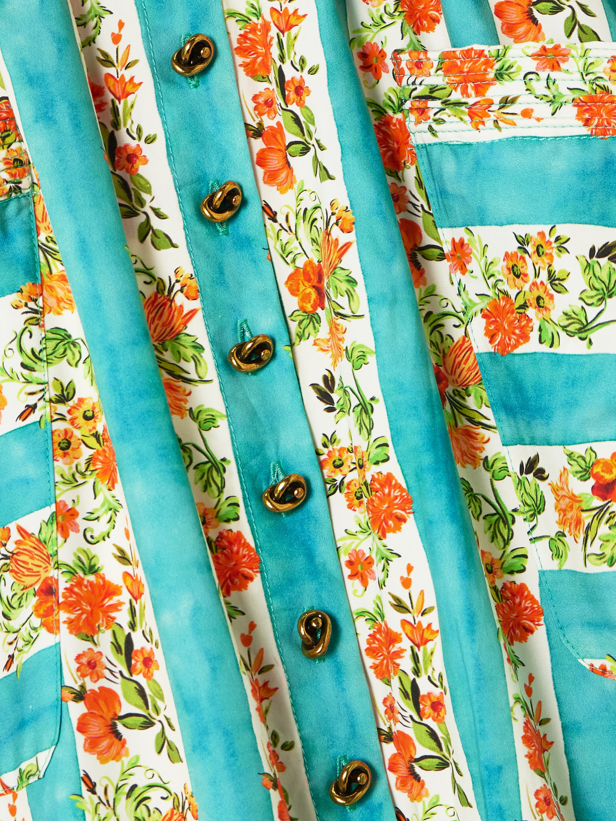 Kirat Belted Striped Floral-Print Cotton-Poplin Midi