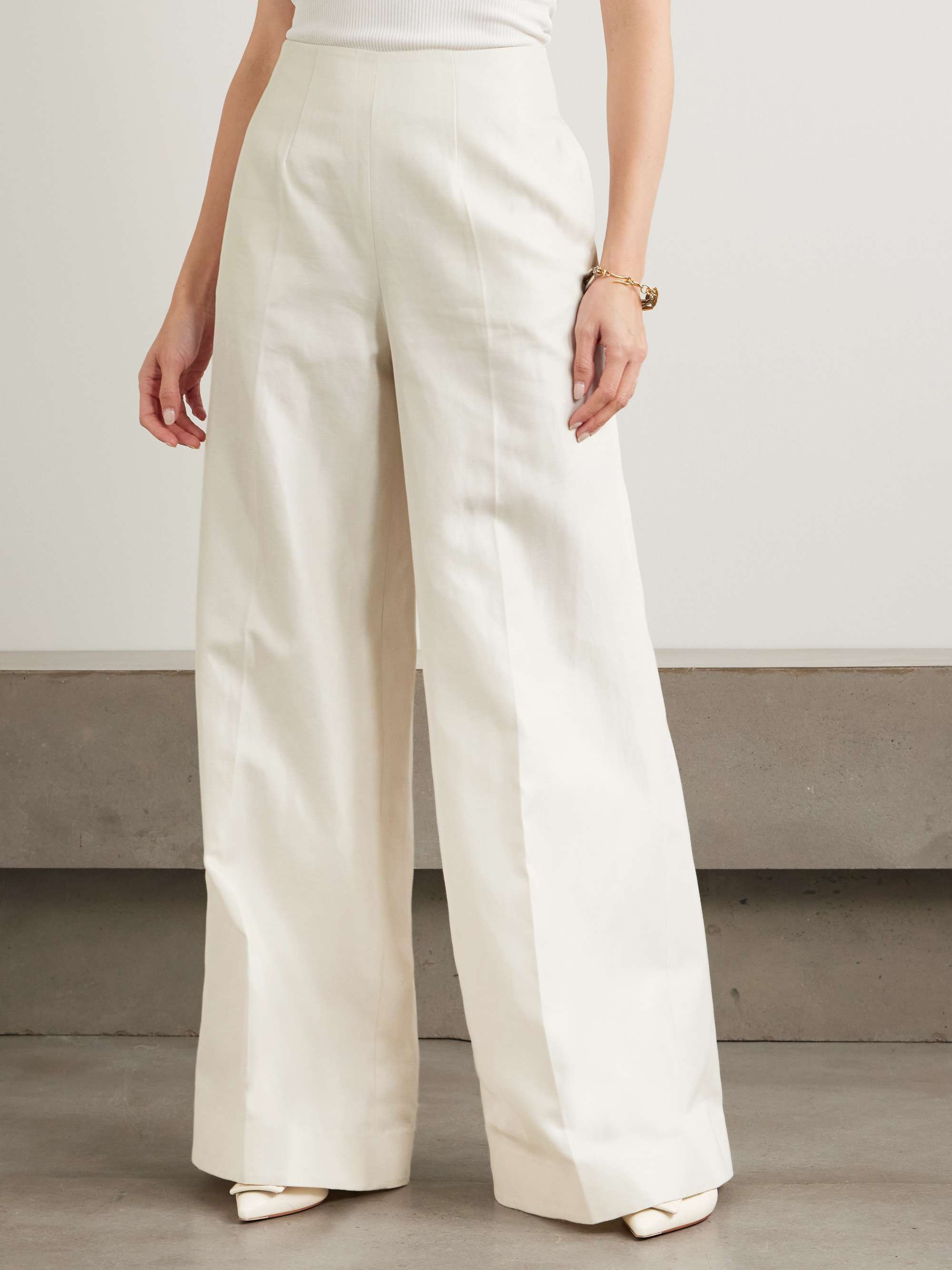 SALONI Walli Hose mit weitem Bein aus Twill aus einer Baumwollmischung