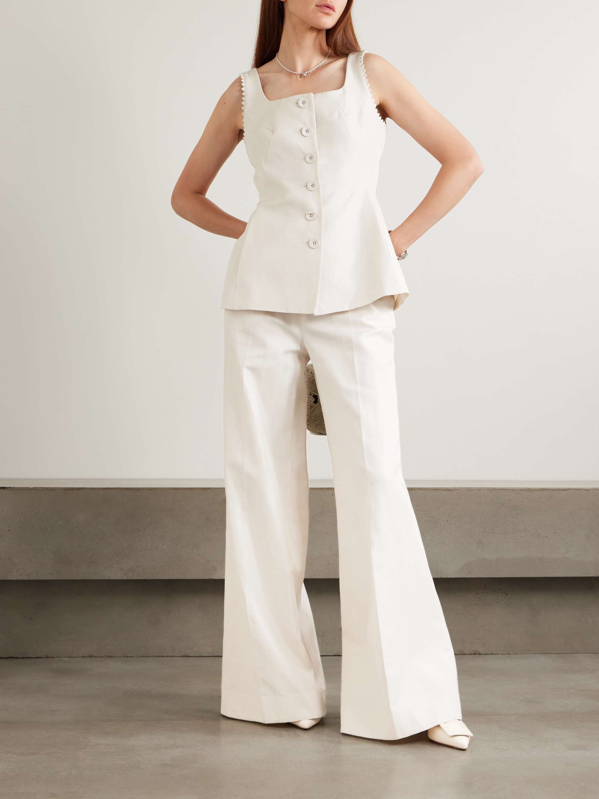SALONI Walli Hose mit weitem Bein aus Twill aus einer Baumwollmischung