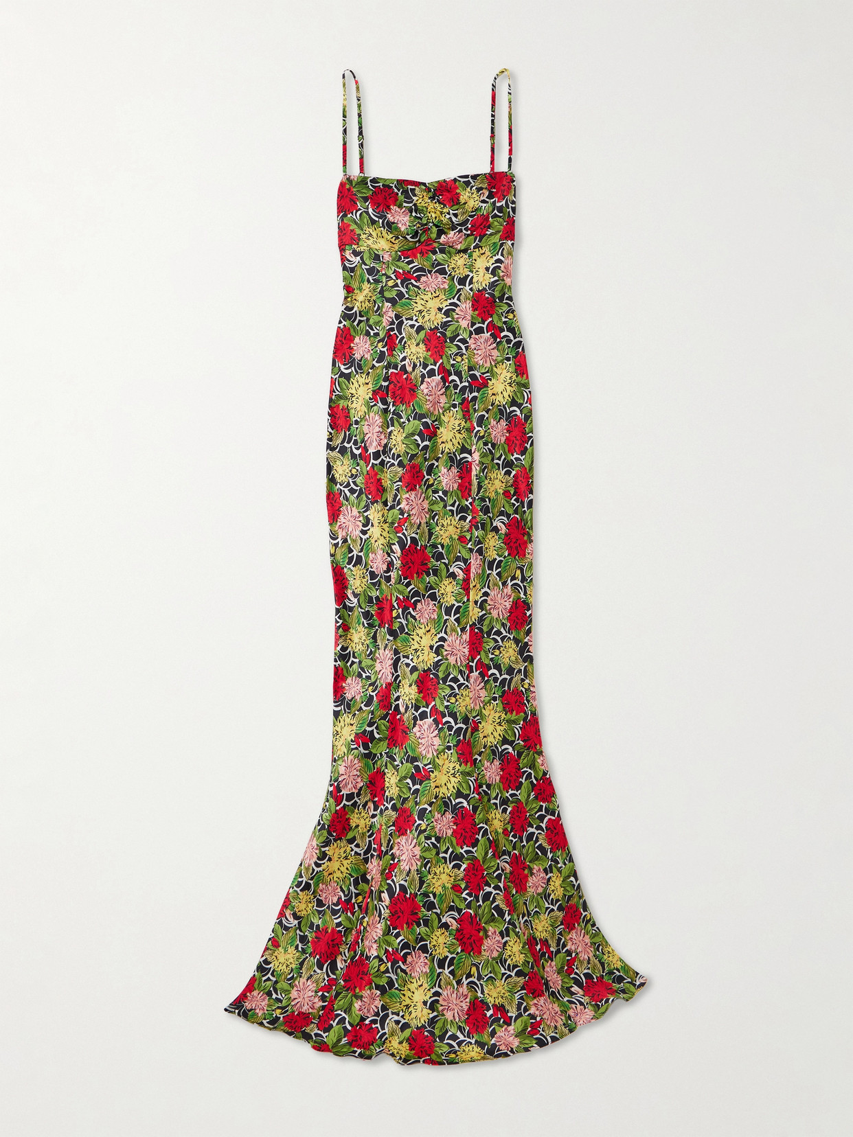 long dress floral print Floral Printed A-Line Maxi Dress – IULOVER main image 1