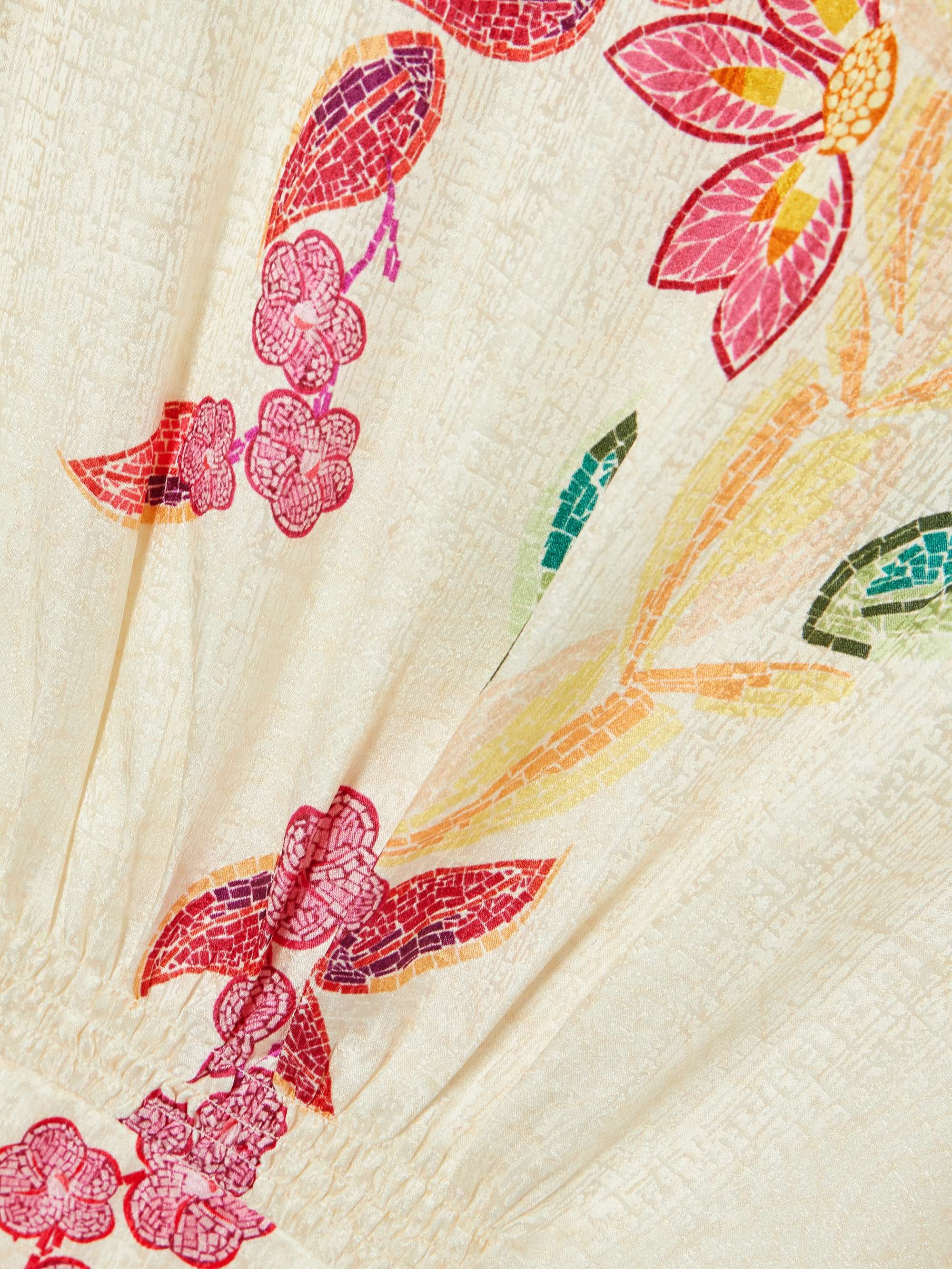 SALONI Bianca printed silk-jacquard midi dress