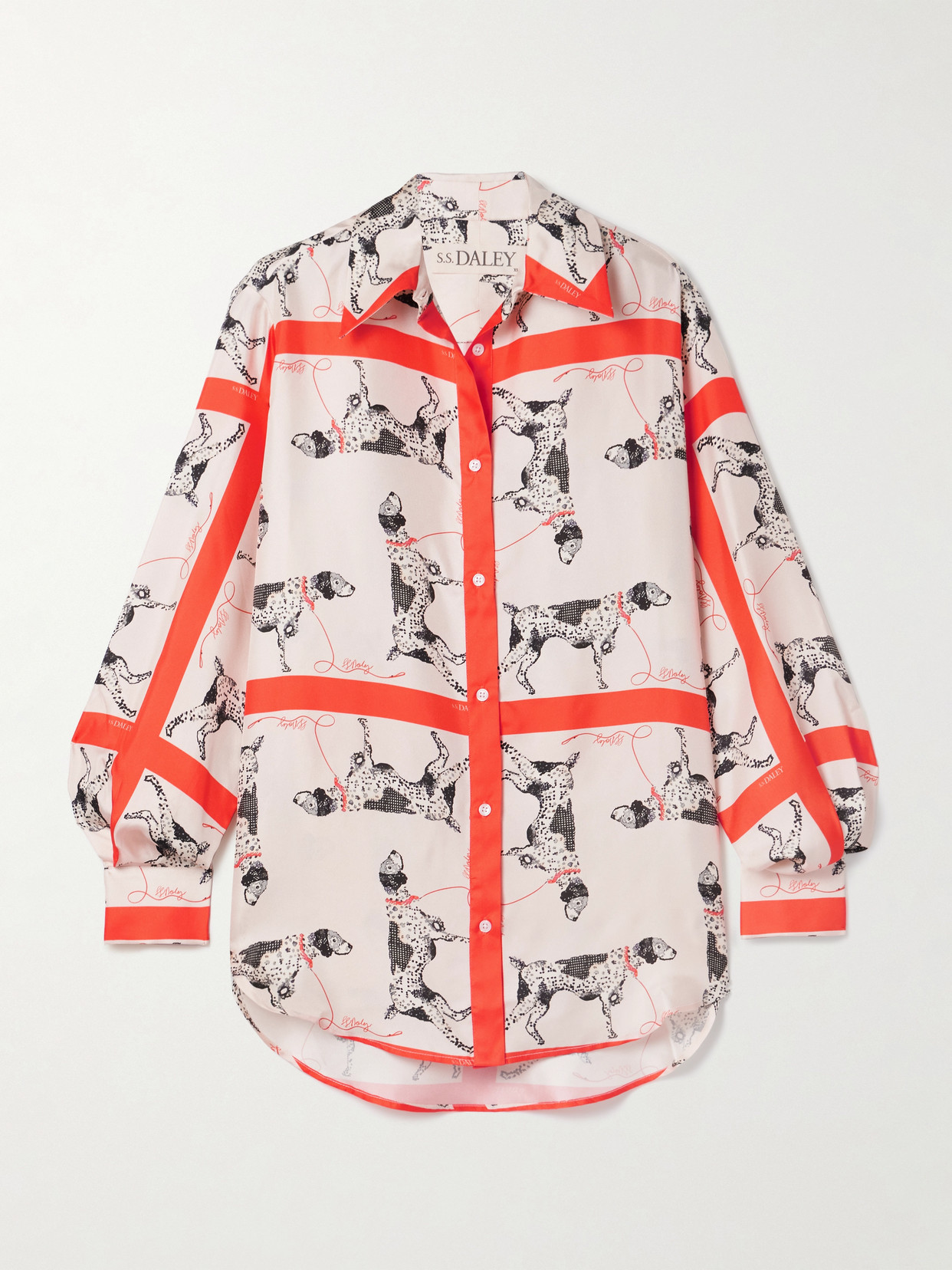 S.s. Daley Pointer Printed Silk-twill Shirt