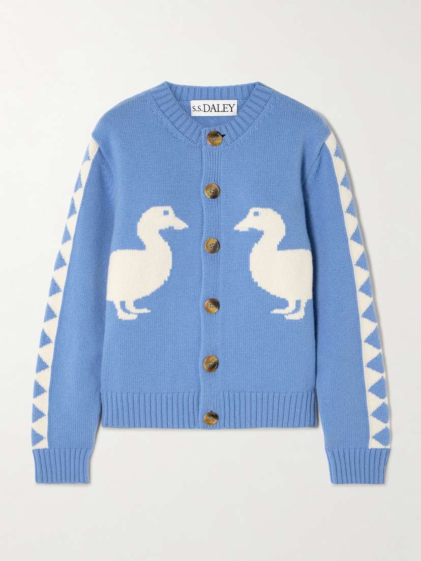 S.S. Daley Jasper Intarsia-knit Wool Cardigan