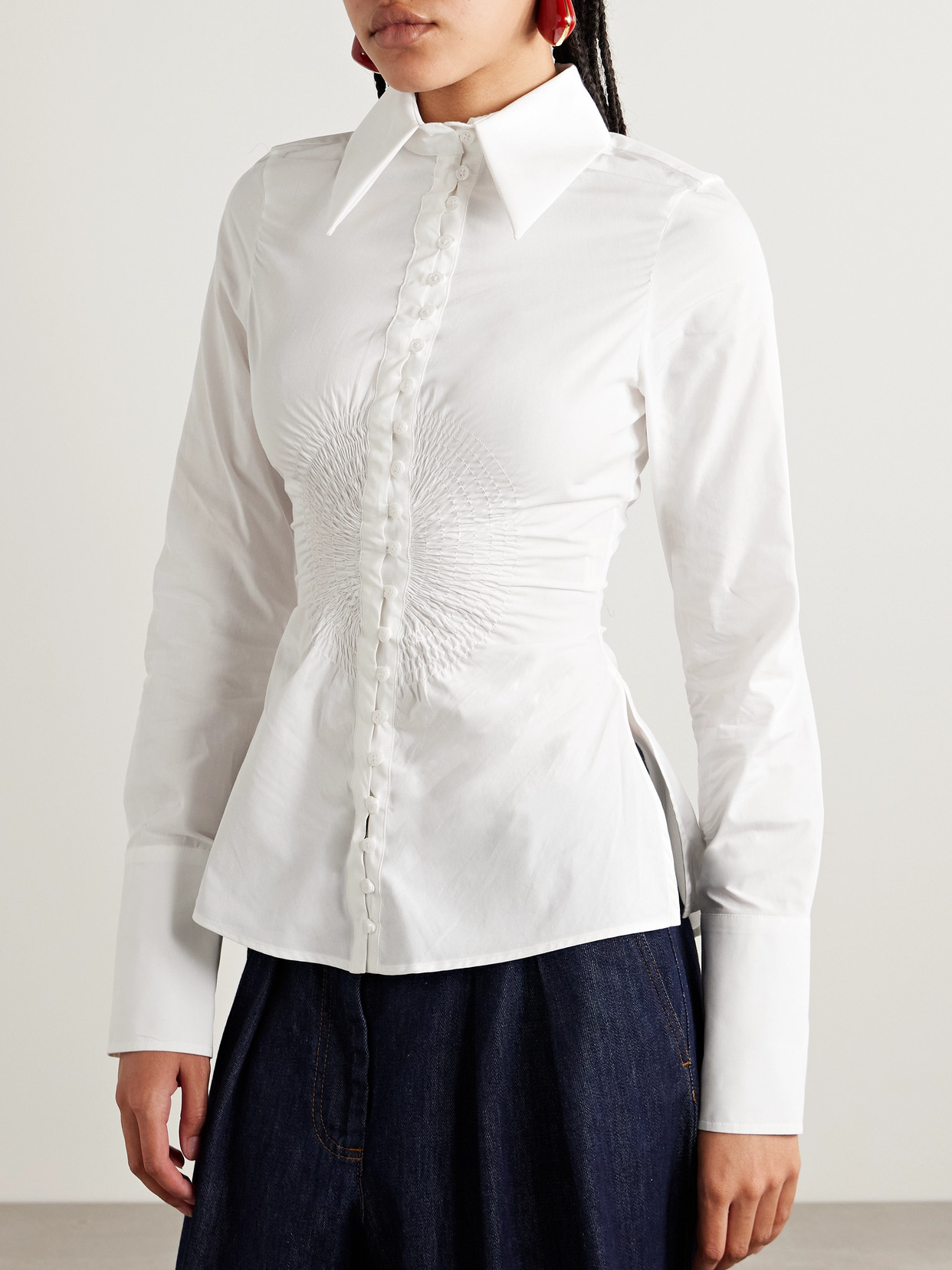 S.s. Daley Eva Cotton-poplin Circle Shirt