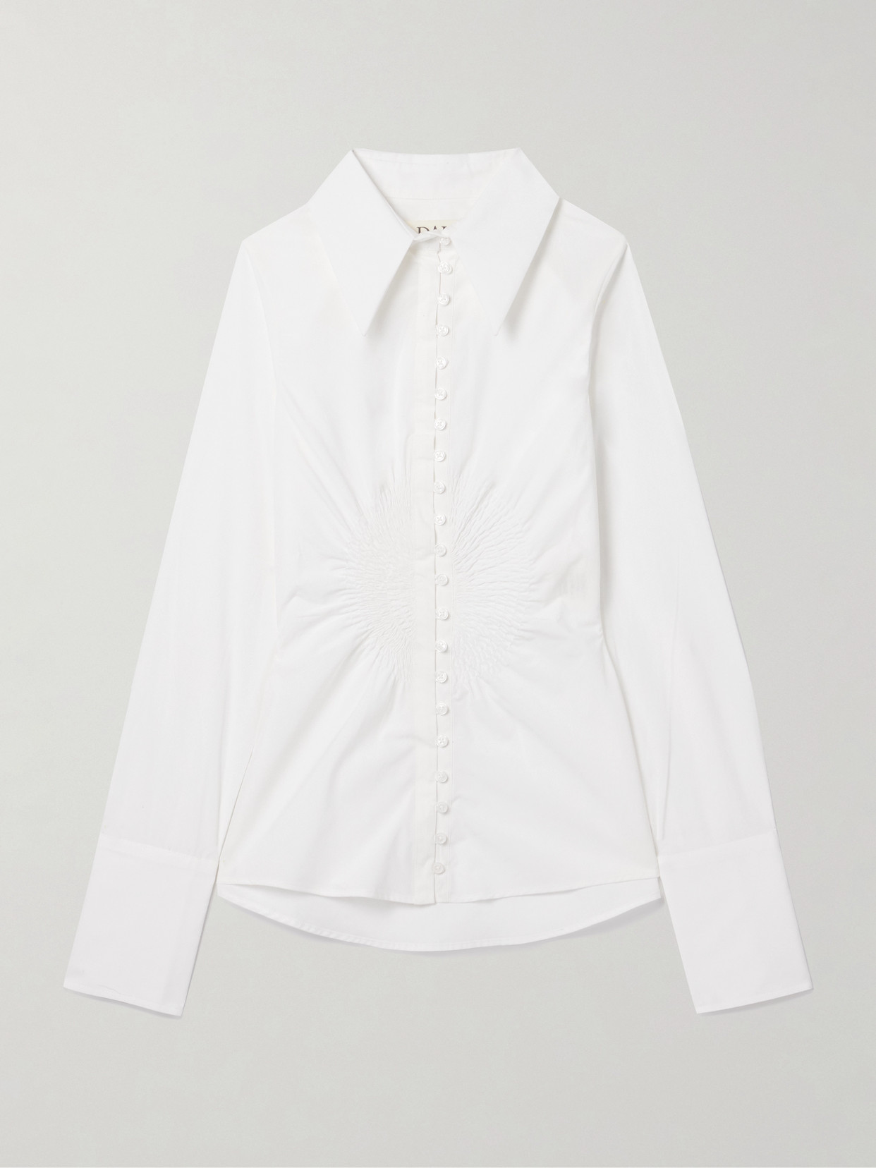 S.s. Daley Eeva Ruched Cotton-poplin Shirt