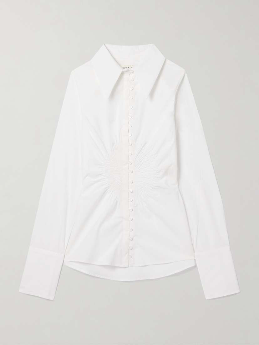 S.S. Daley Eeva Ruched Cotton-poplin Shirt