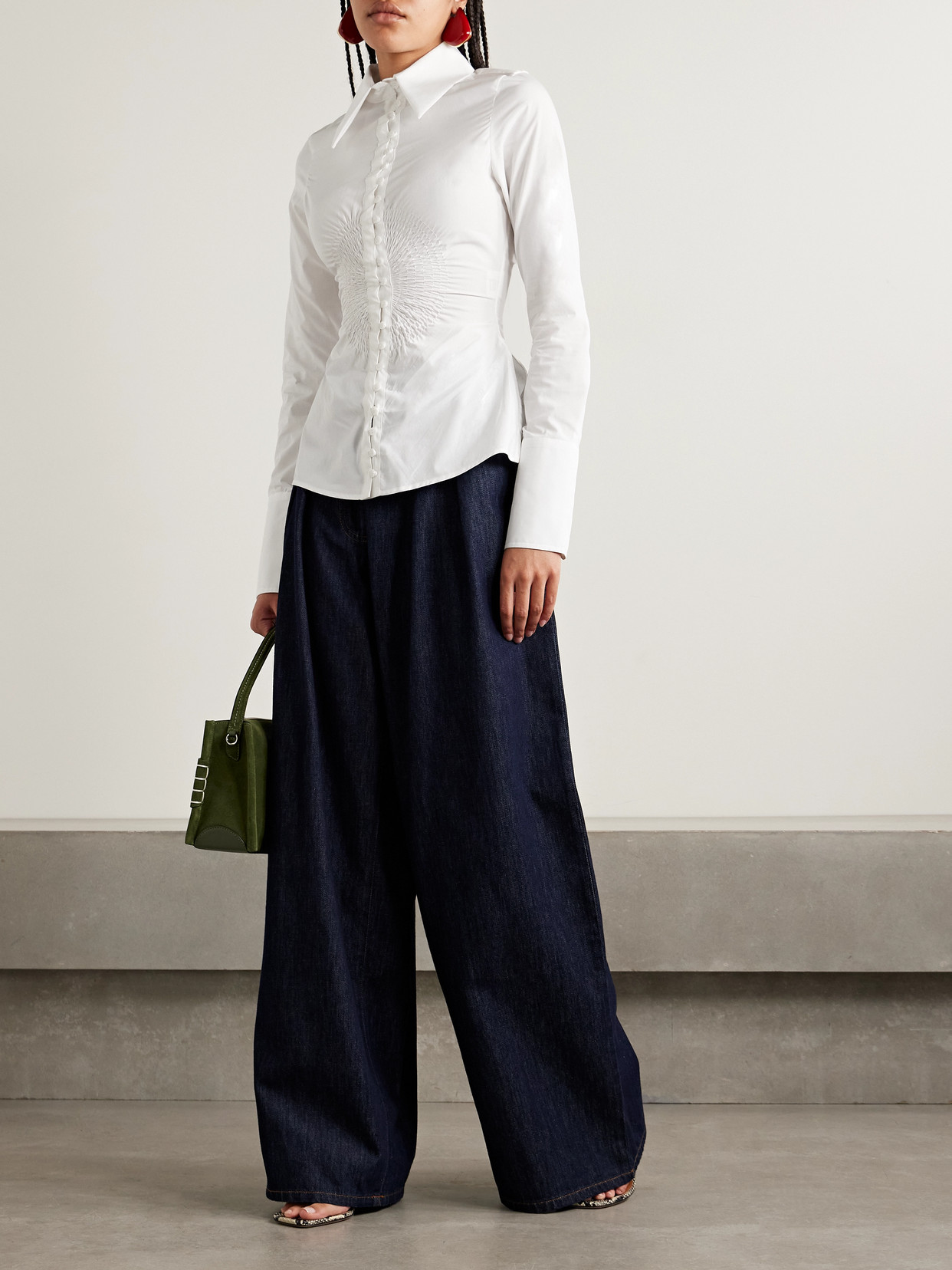 S.s. Daley Eva Cotton-poplin Circle Shirt