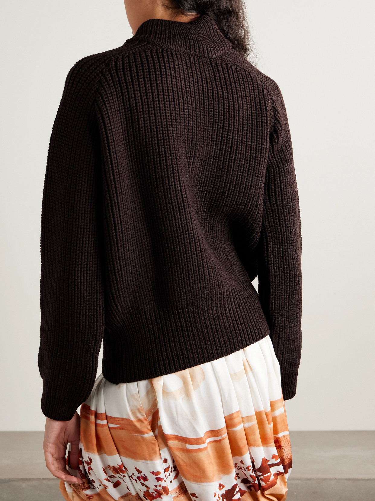 S.s. Daley Embroidered Ribbed Merino Wool Turtleneck Sweater In Black