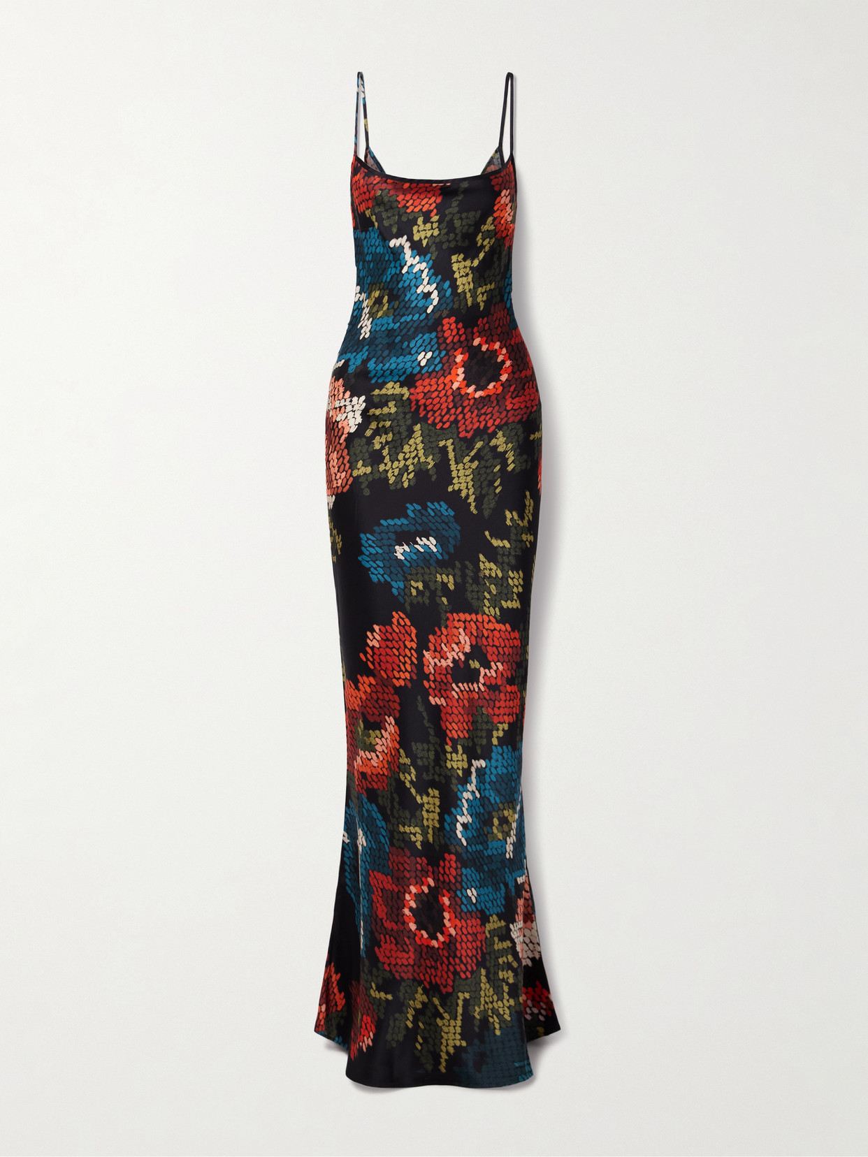 S.s. Daley Willow Floral-print Silk-satin Maxi Dress