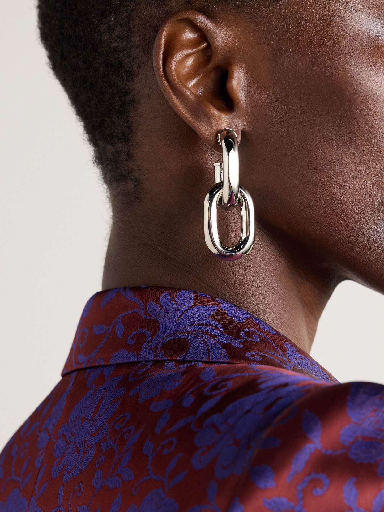 Rabanne Xl Link Silver-tone Earrings In Silver