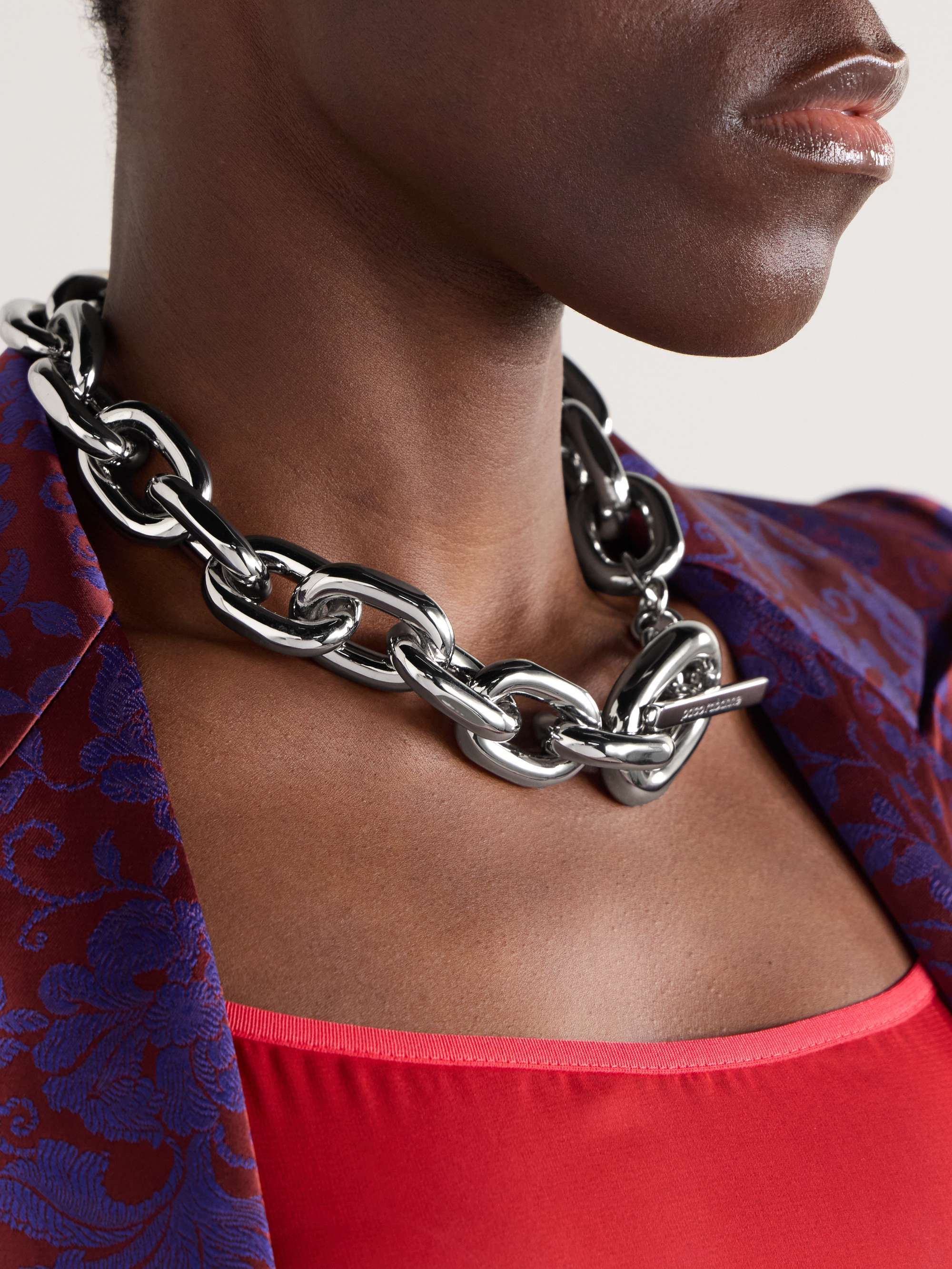 RABANNE XL Link silver-tone necklace | NET-A-PORTER