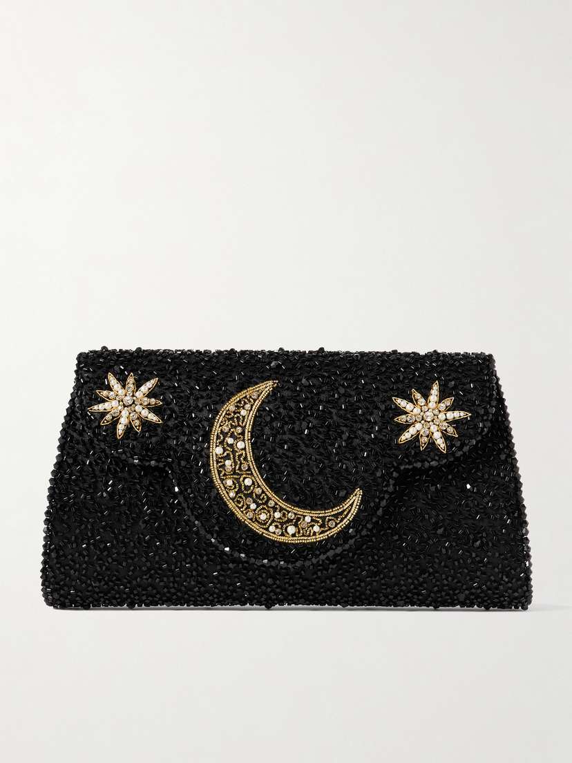 Clio Peppiatt Nova Embellished Satin Clutch