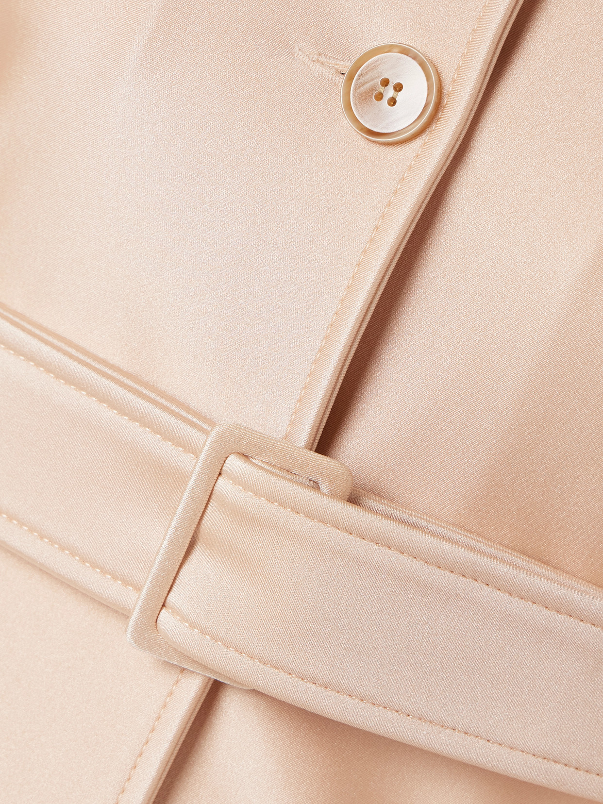 Shop Marie Adam-leenaerdt Belted Stretch-satin Trench Coat