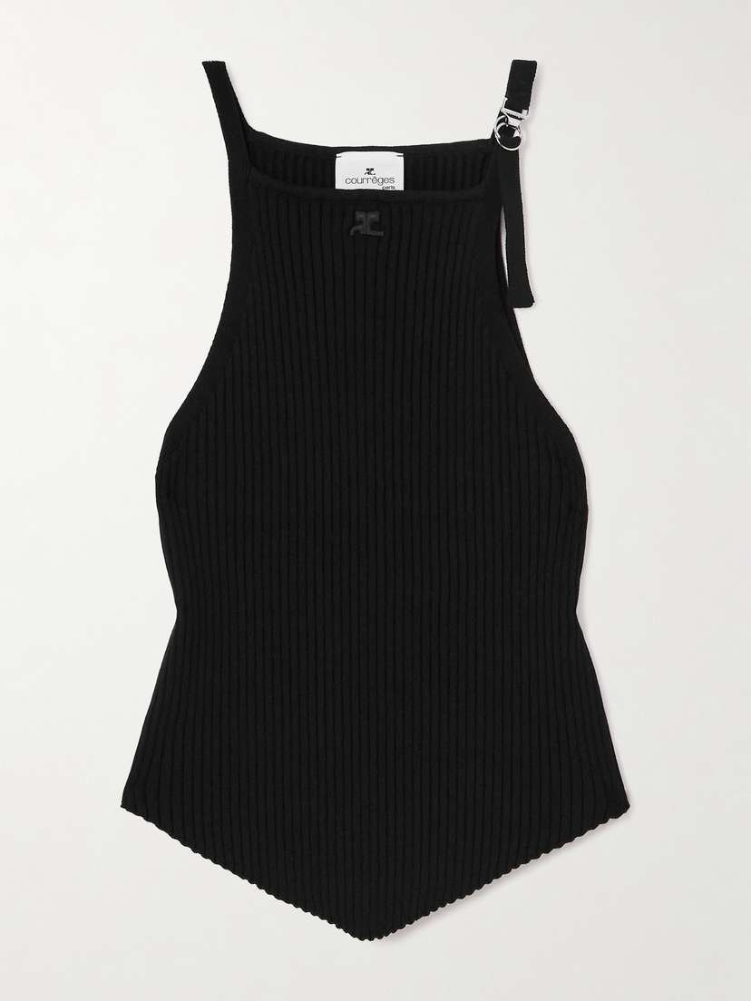 Courrèges Embellished Ribbed-knit Tank