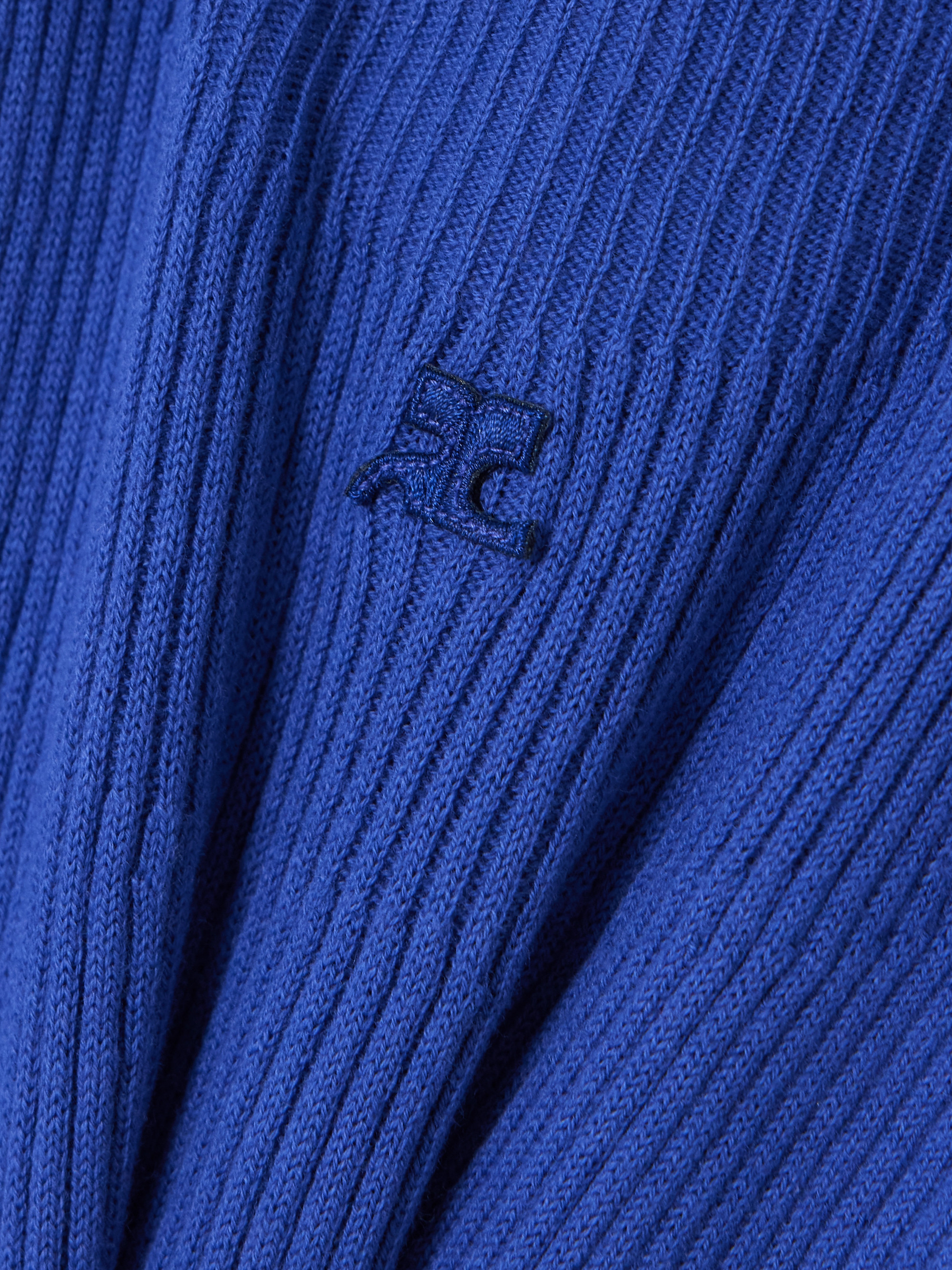 Courrèges Cropped appliquéd ribbed cotton and merino wool-blend tank thumbnail