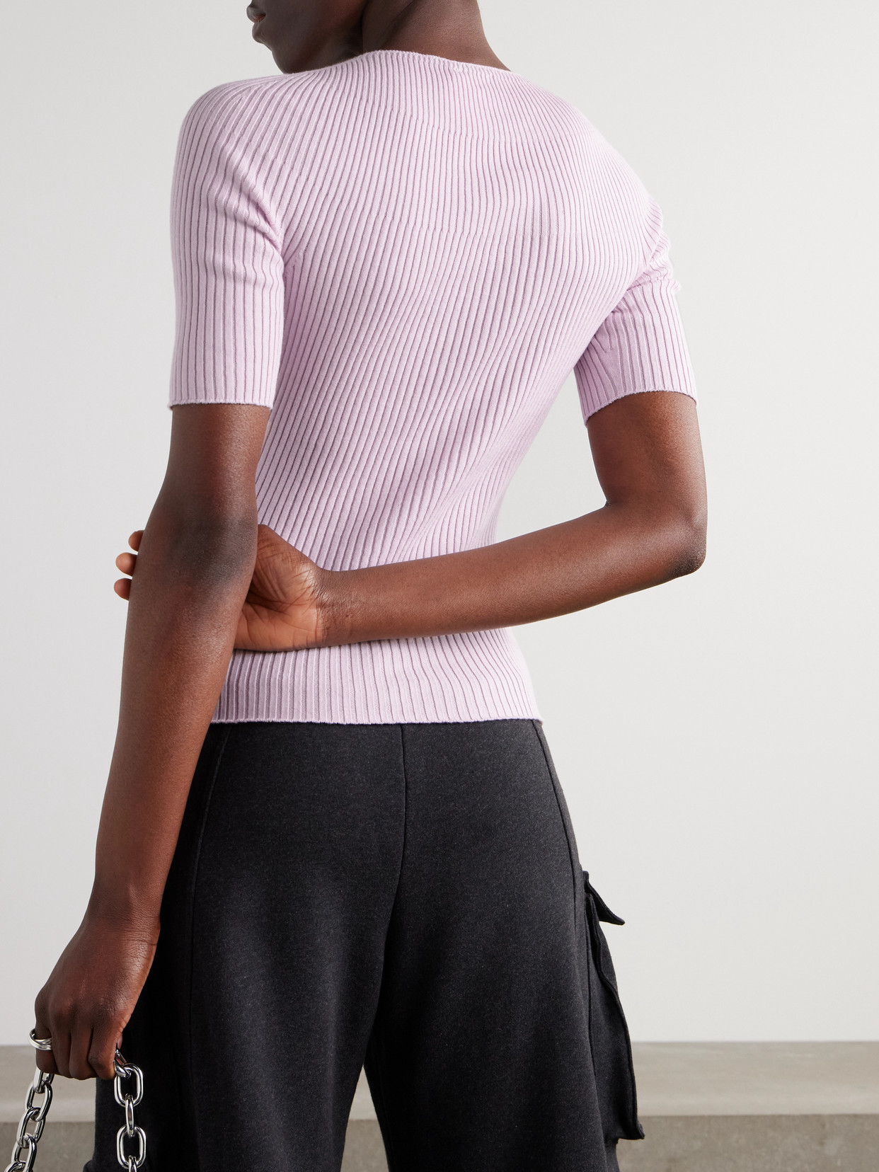 Courrèges Logo-embroidered High-neck Sweater In Pink