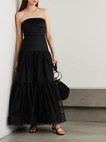 Aje Gia tiered mesh maxi skirt