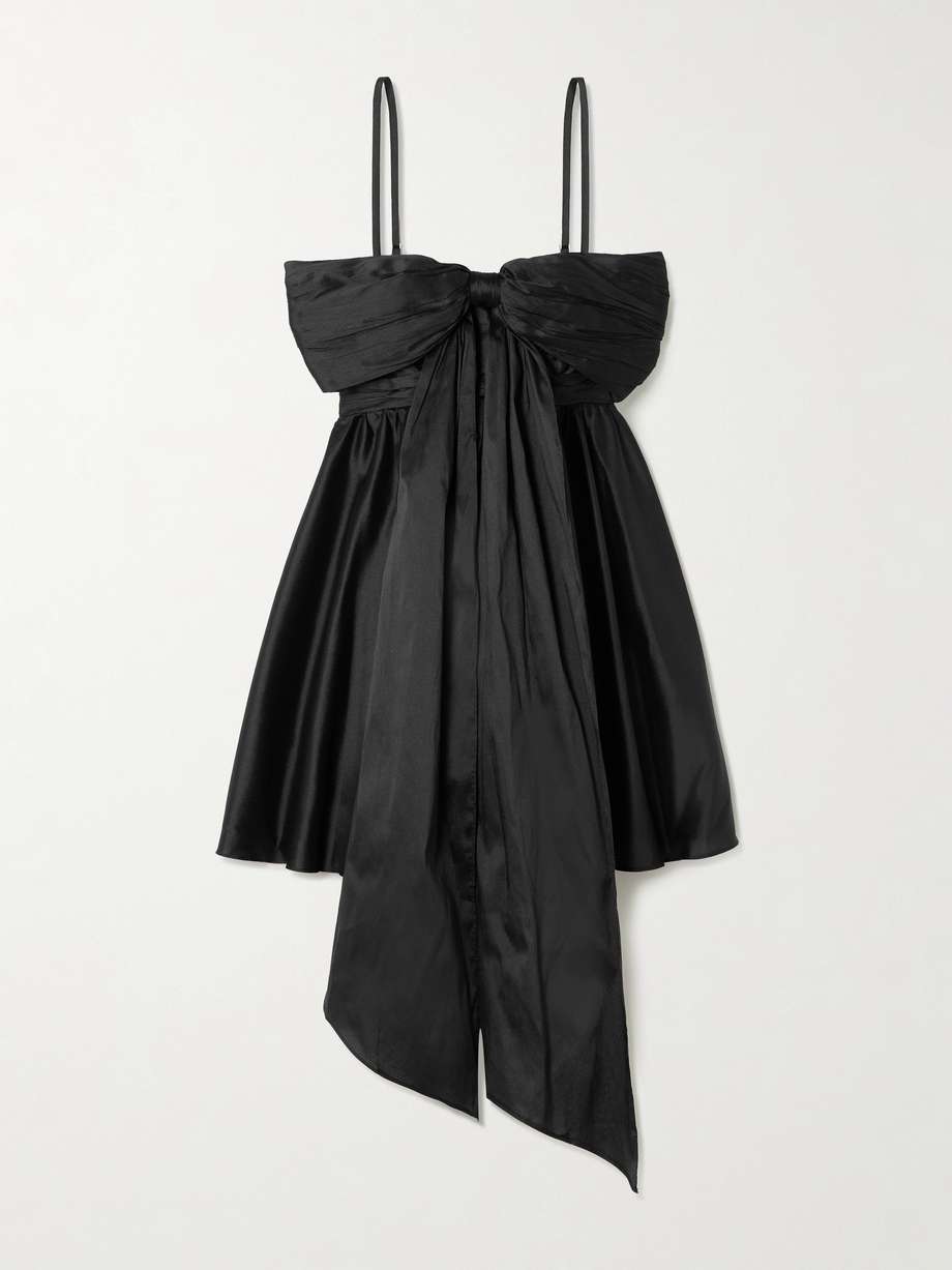 scarlett bow-detailed satin-crepe mini dress