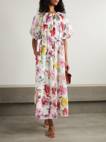 Aje Fleur embellished floral-print TENCEL™ Lyocell-blend midi dress
