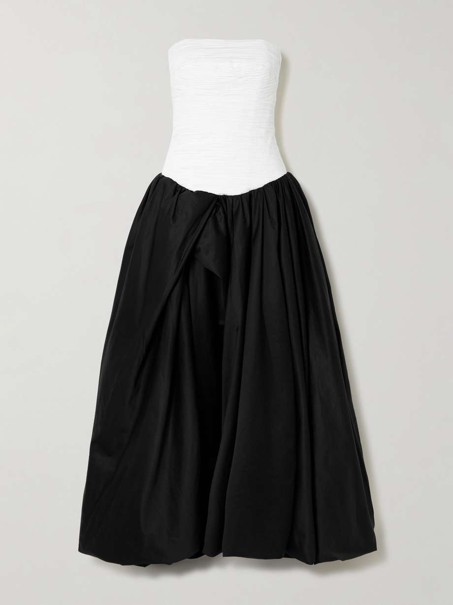 violette strapless ruched cotton-poplin gown