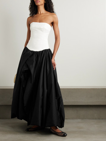 Aje Violette strapless ruched cotton-poplin gown