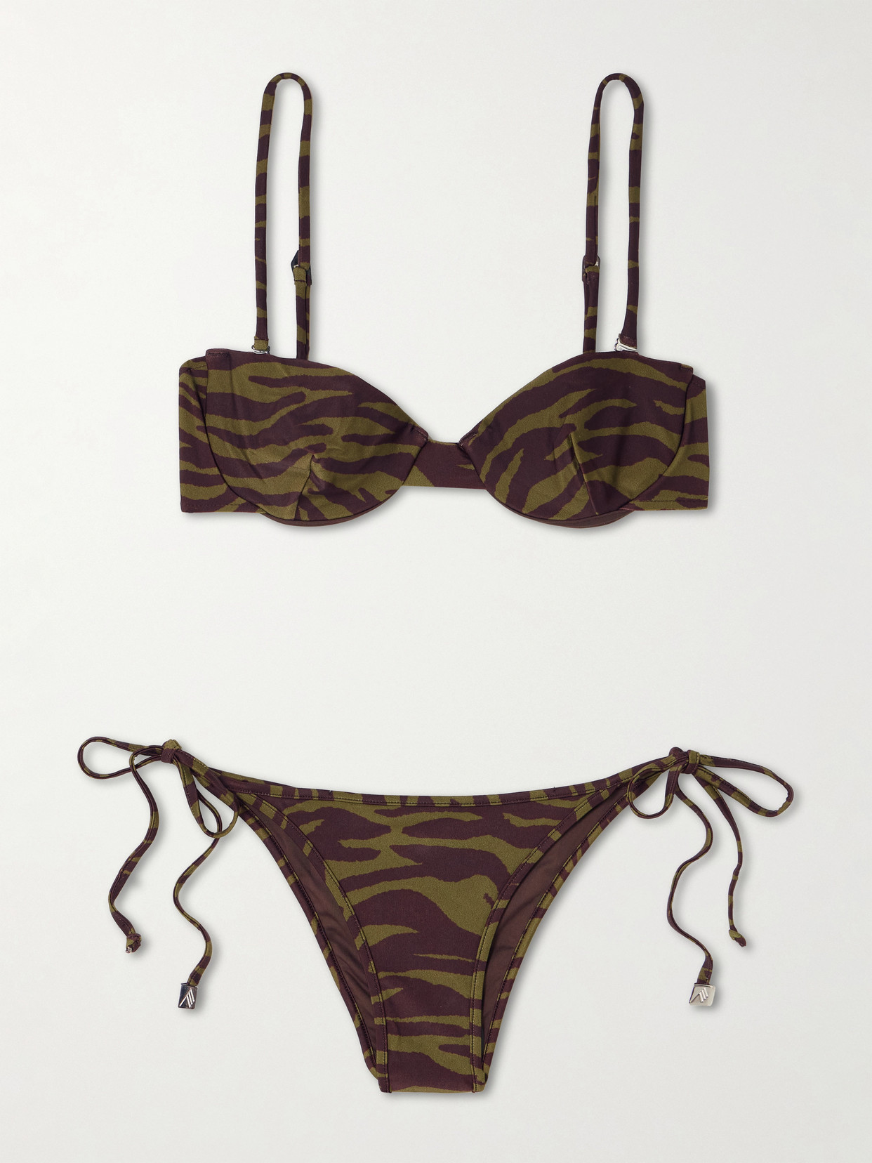 Attico Convertible Zebra-print Underwired Bikini